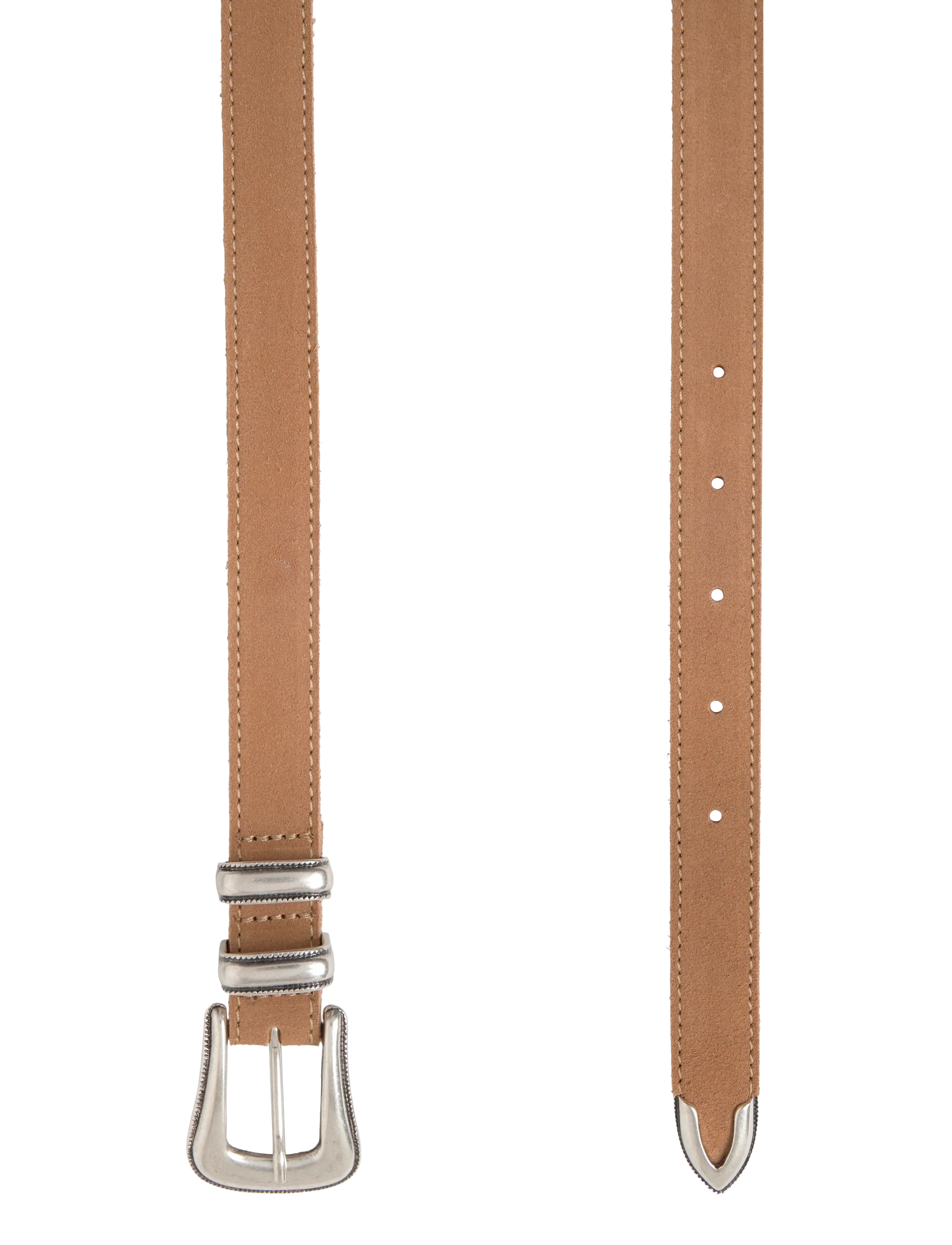 Nudie Jeans - Western Suede Silver Belt Tobaccco - classic belts - tobacco - 1