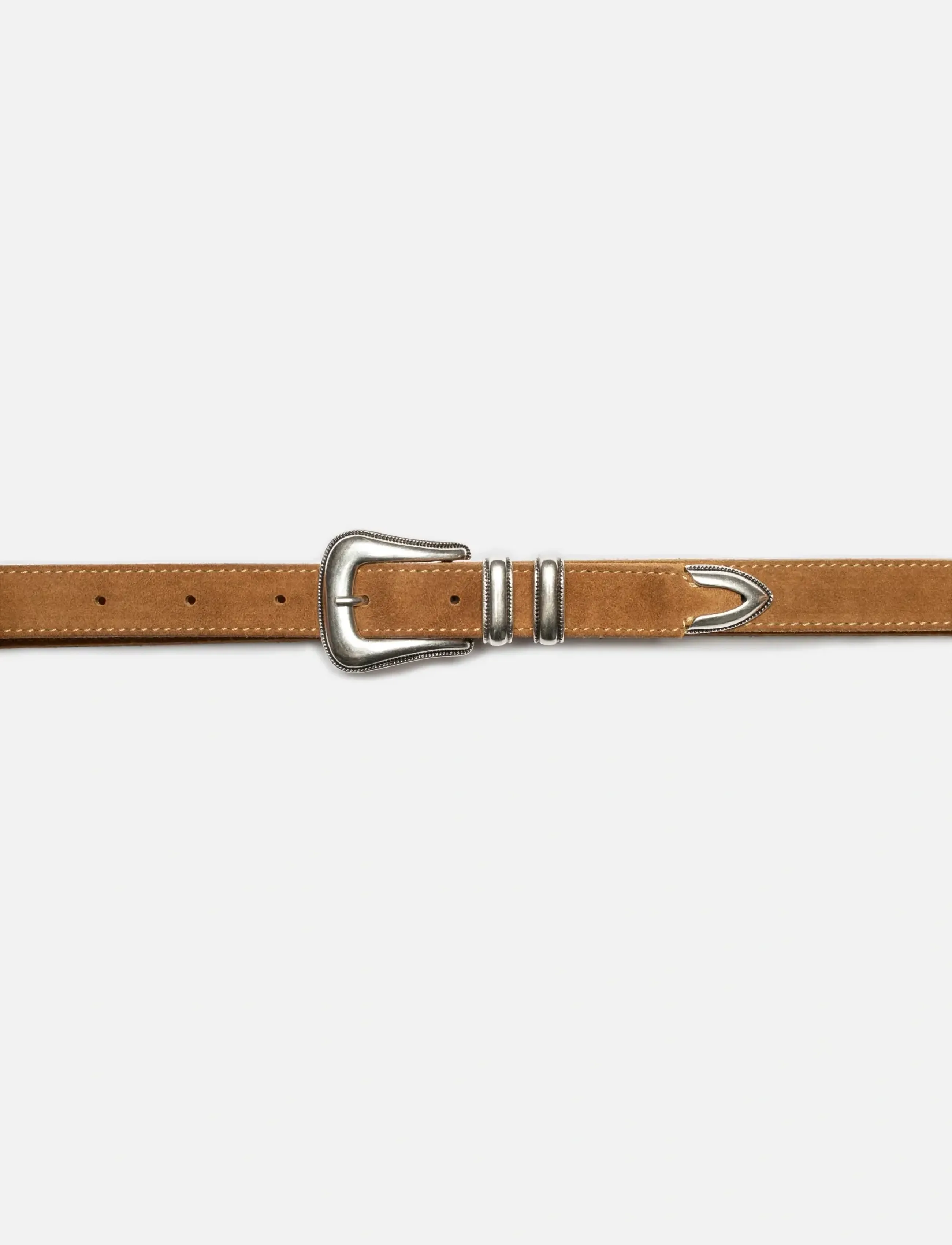Nudie Jeans - Western Suede Silver Belt Tobaccco - classic belts - tobacco - 4