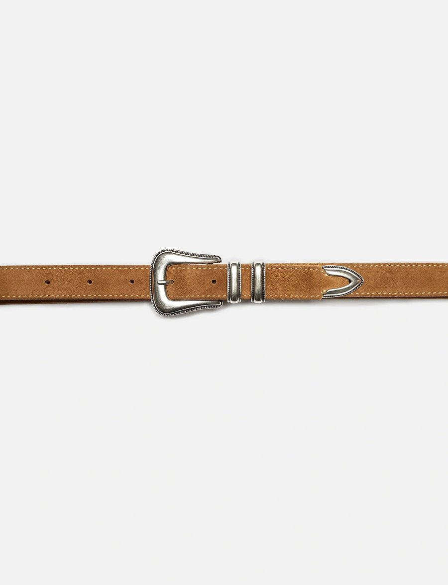 Nudie Jeans - Western Suede Silver Belt Tobaccco - klassieke riemen - tobacco - 4
