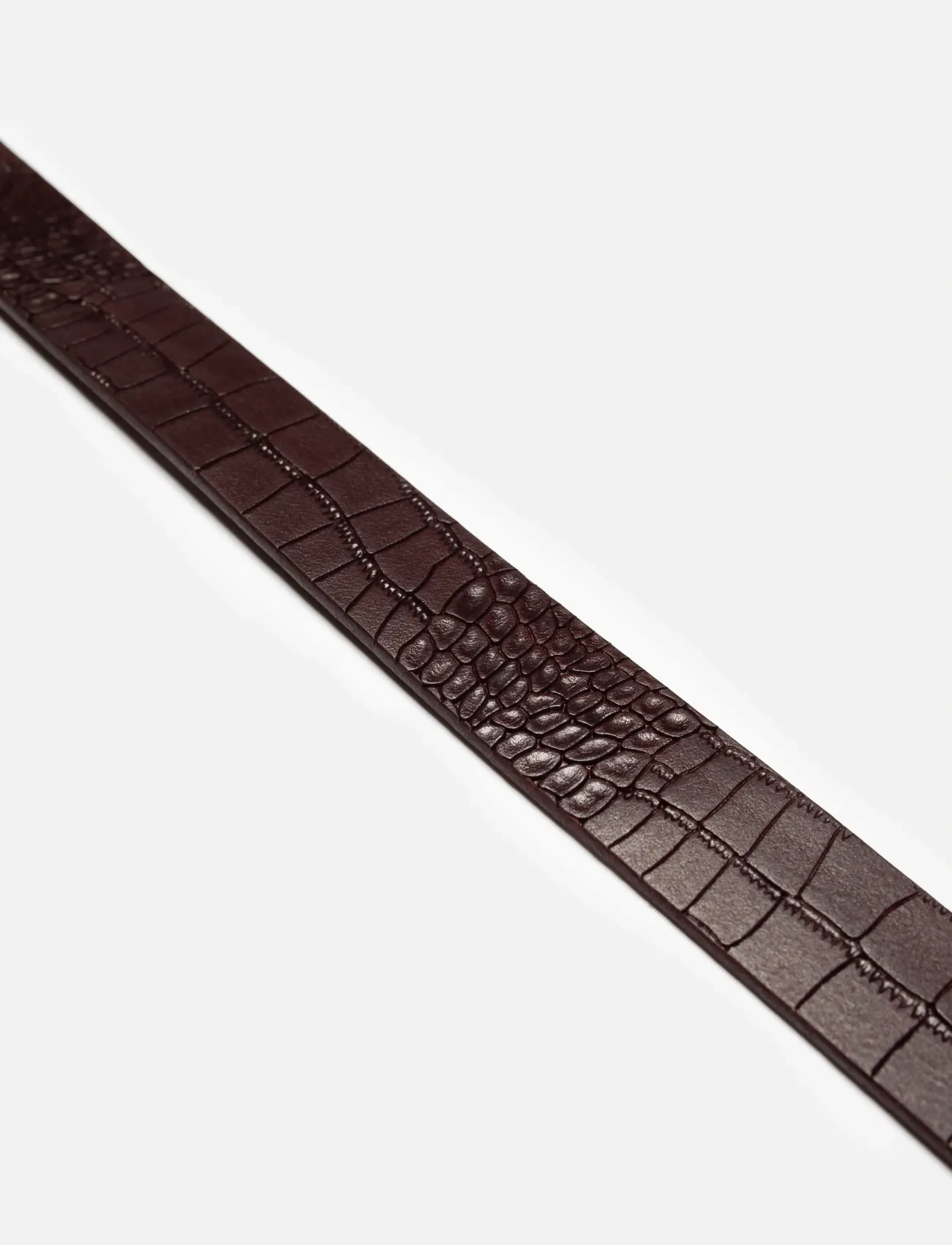 Nudie Jeans - Western Faux Croco Silver Belt Burgundy - burgundy - 2