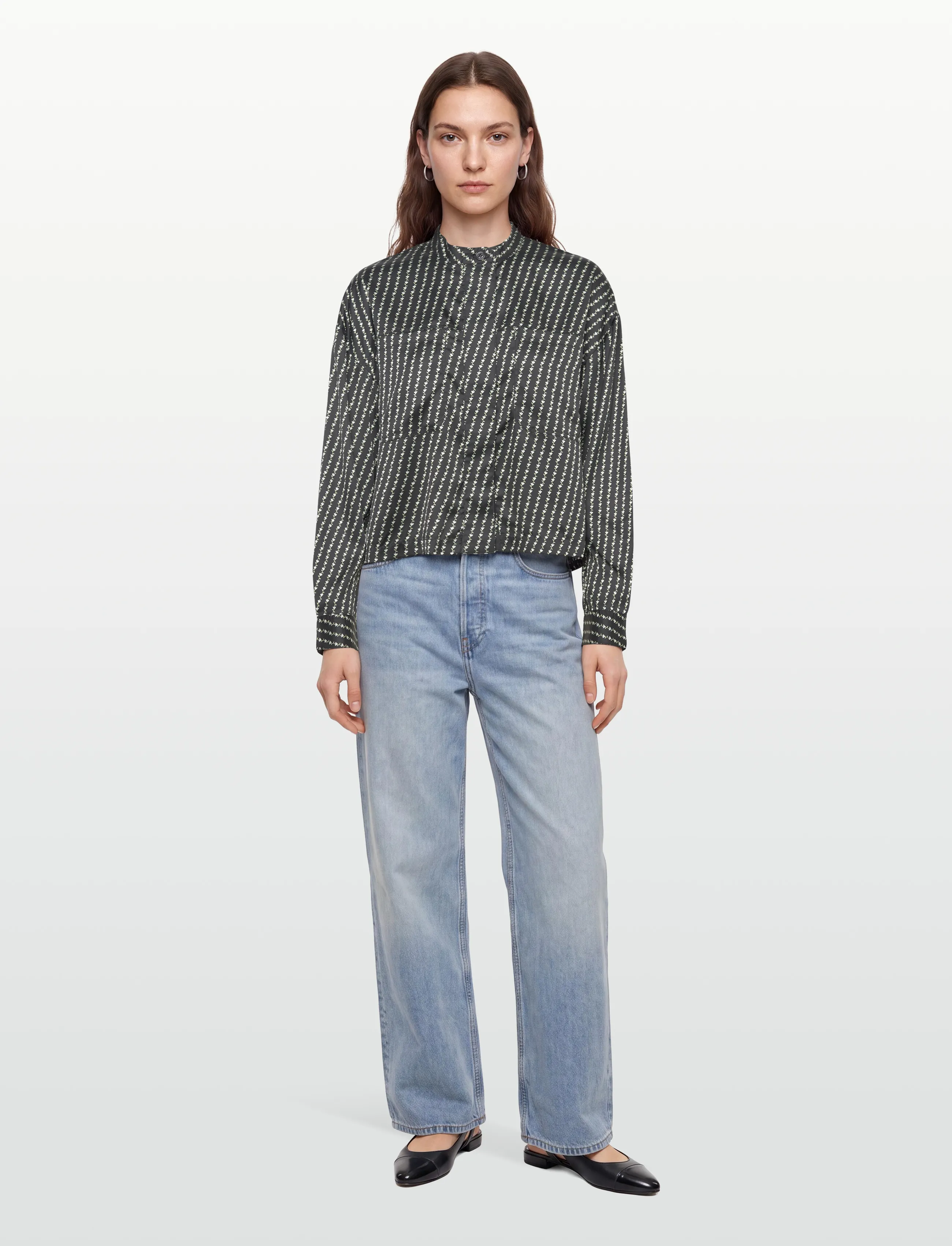 nué notes Ethan Shirt, Kvinder, Kinakrave Skjorte, Sort, Str: 42