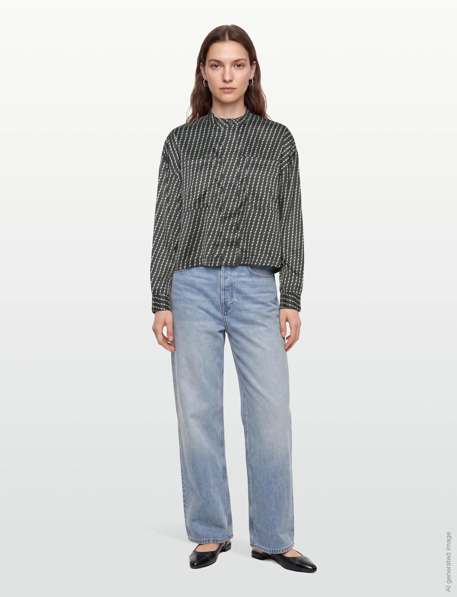 nué notes - Ethan Shirt - langärmlige hemden - 040 multi black - 0