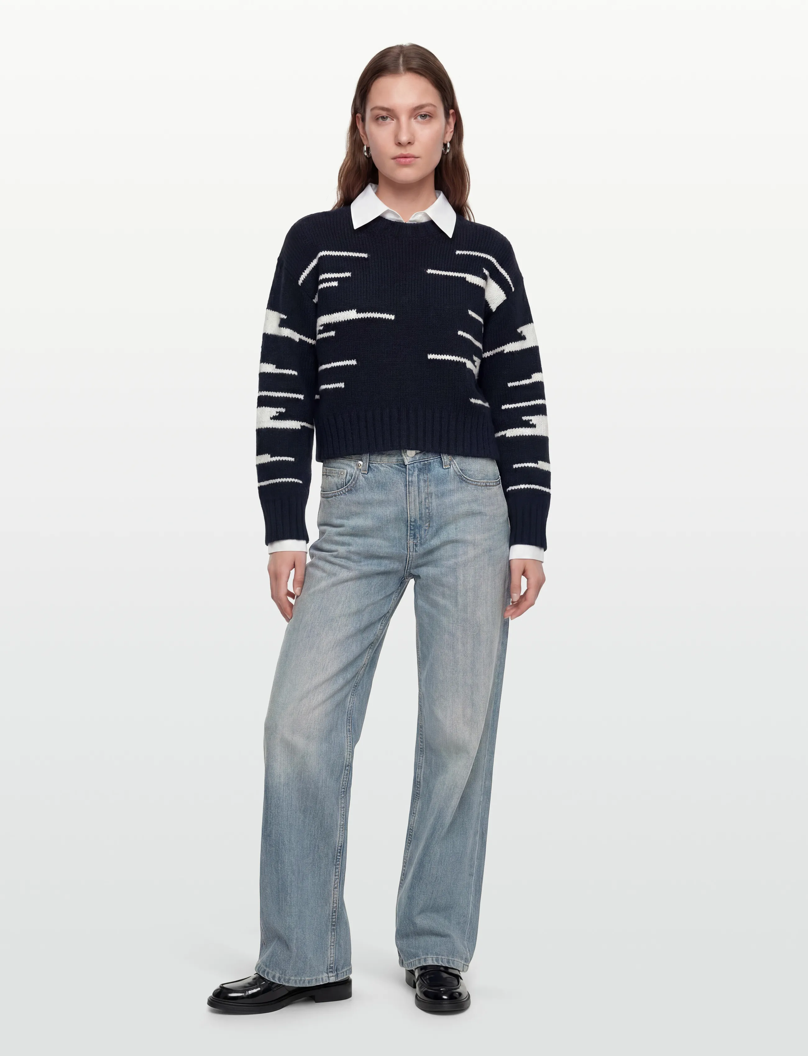 nué notes - Viggo Pullover - striktrøjer - 938 navy tofu - 0