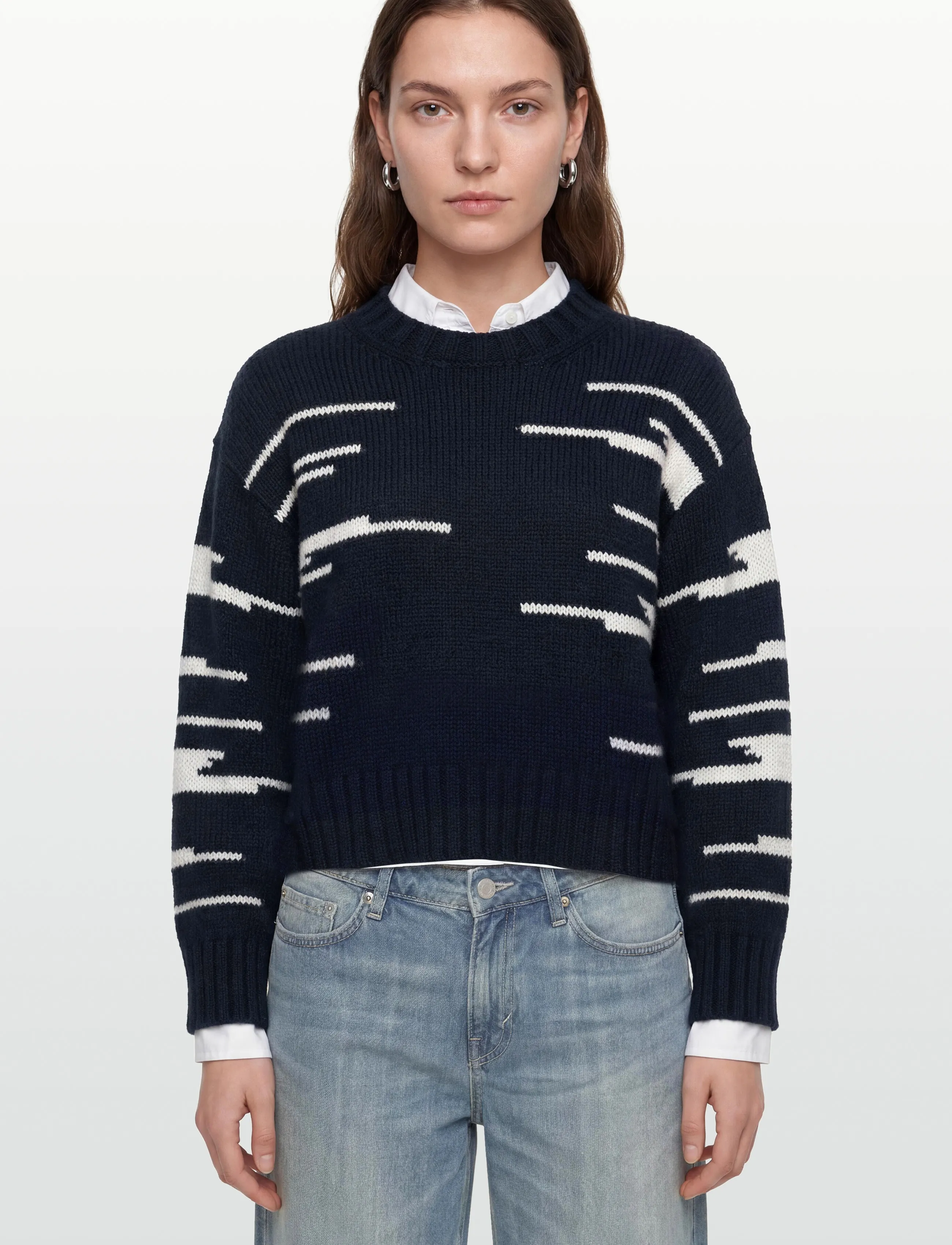 nué notes - Viggo Pullover - striktrøjer - 938 navy tofu - 3