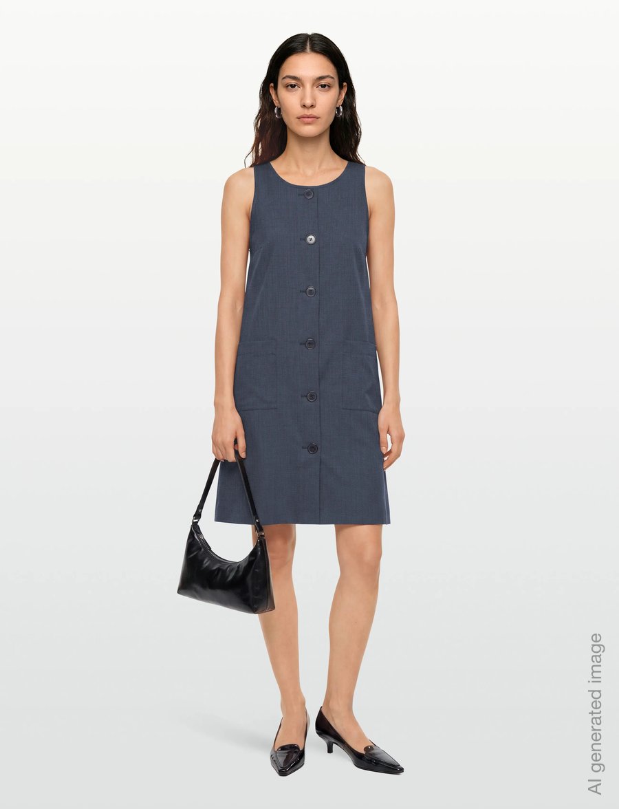 nué notes - Tone Dress - midikleider - 499 navy - 0