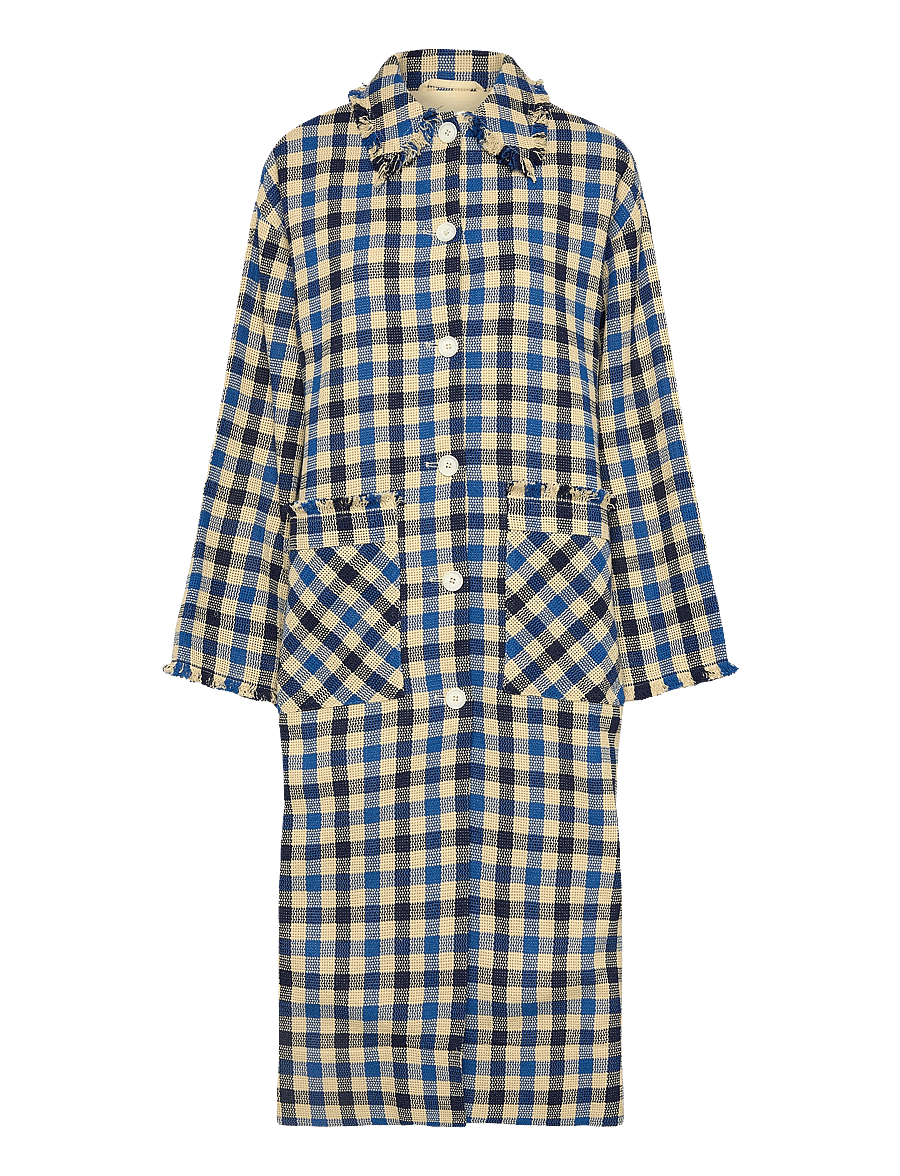 nué notes - Pieter Coat - light coats - 422 blue check - 1