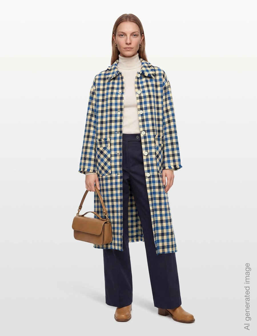 nué notes - Pieter Coat - light coats - 422 blue check - 0