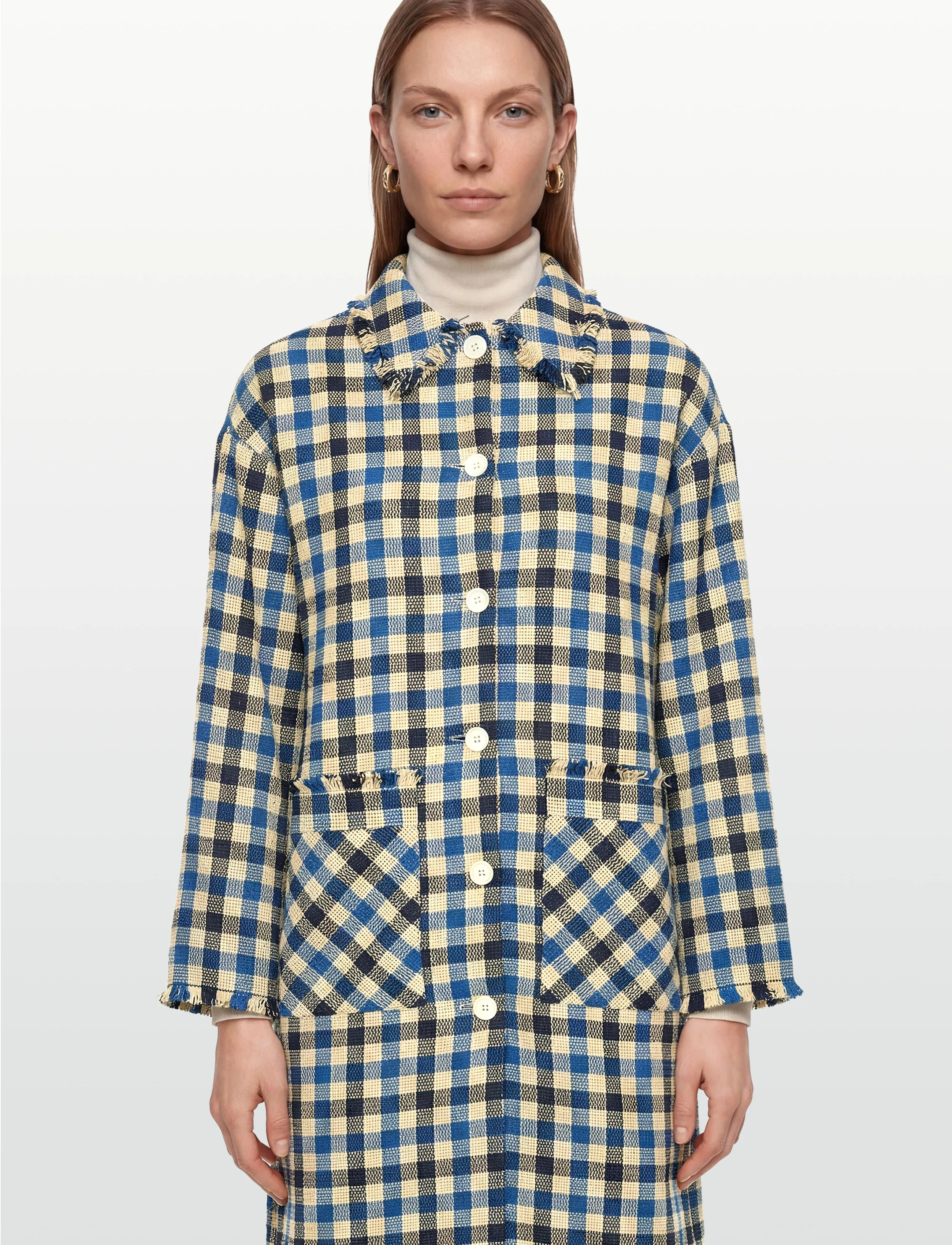 nué notes - Pieter Coat - Üleriided - 422 blue check - 3
