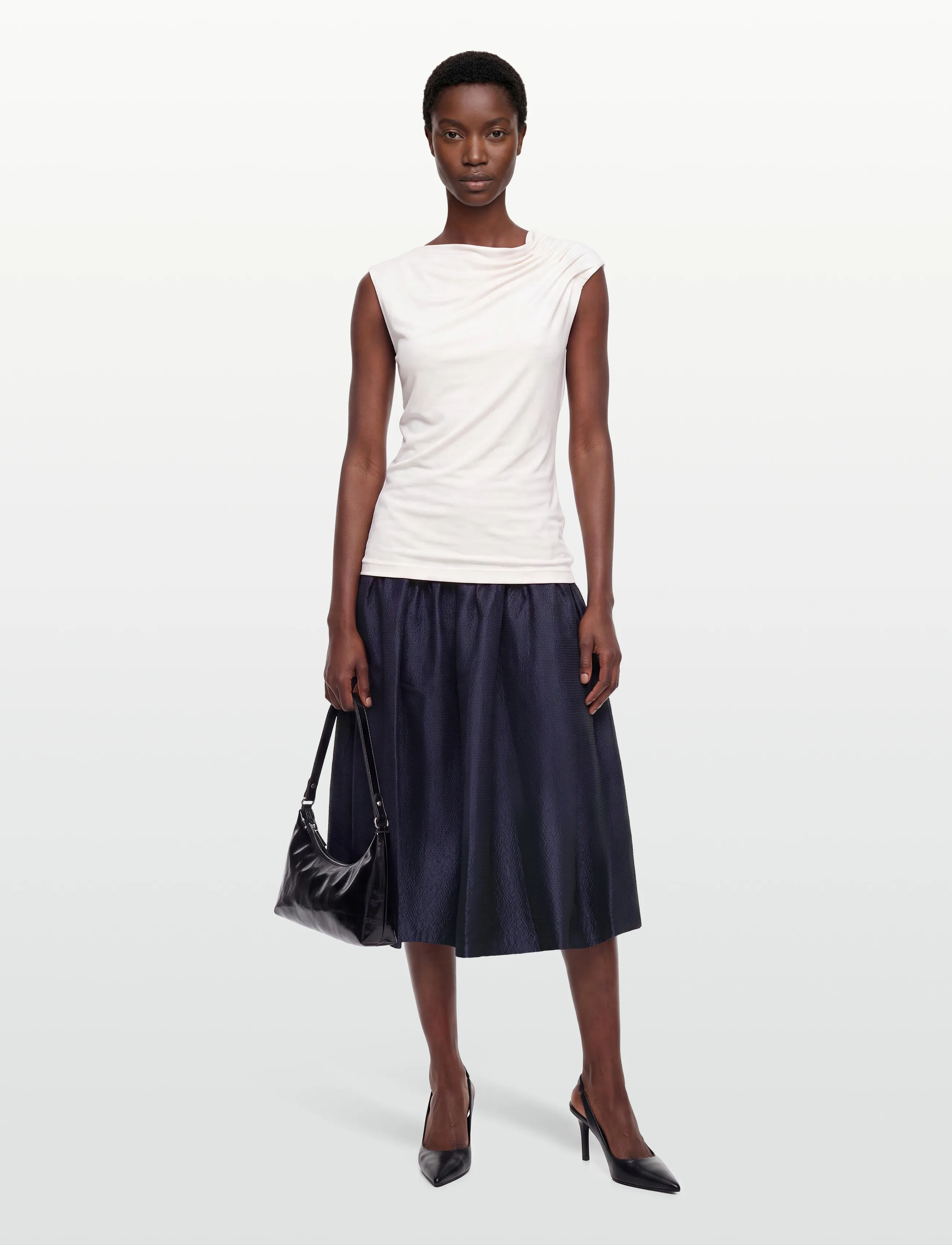 nué notes - Huxley Skirt - midi kjolar - 451 dark navy - 0