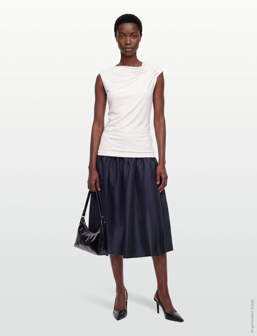 nué notes - Huxley Skirt - midi kjolar - 451 dark navy - 0