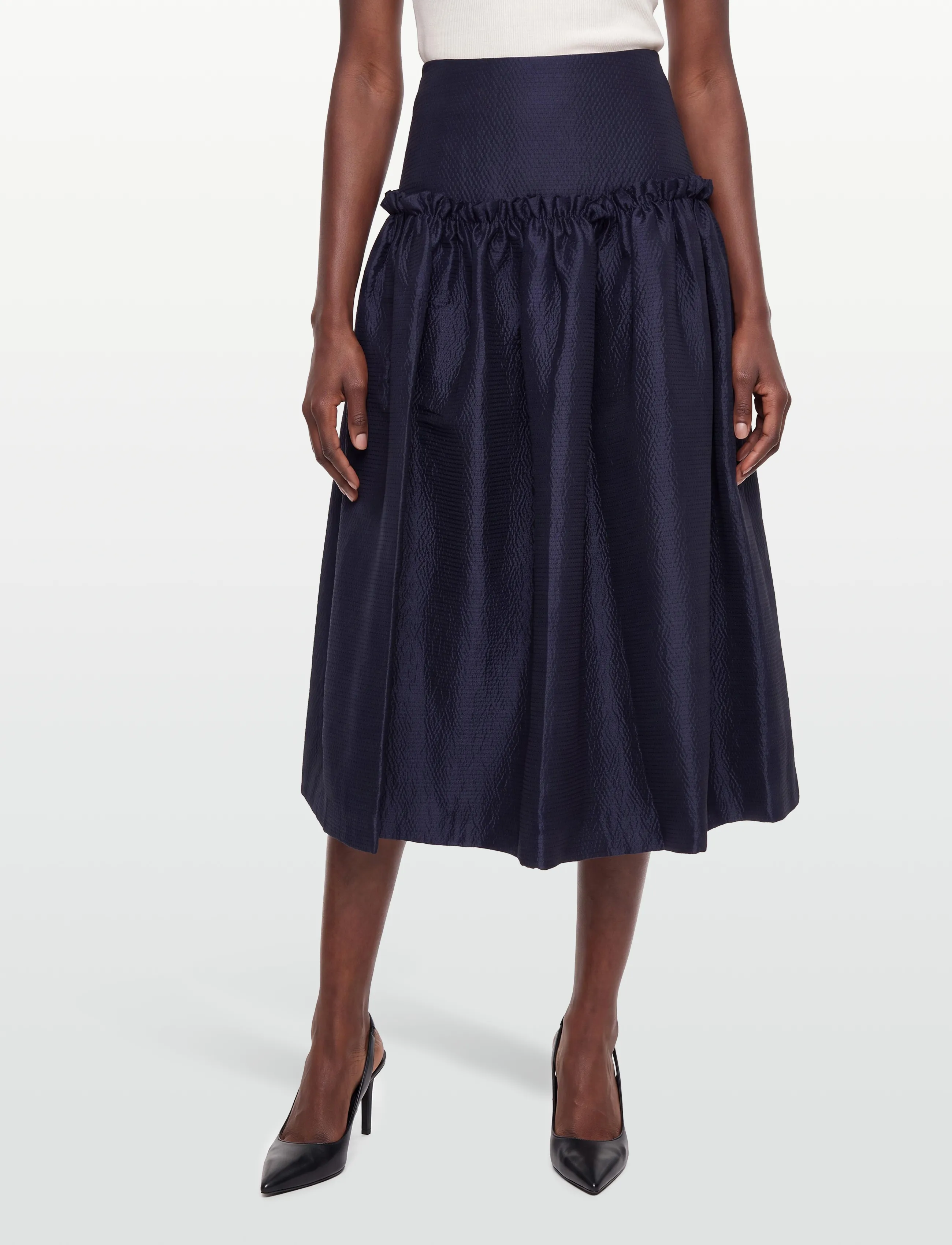 nué notes - Huxley Skirt - midi kjolar - 451 dark navy - 3