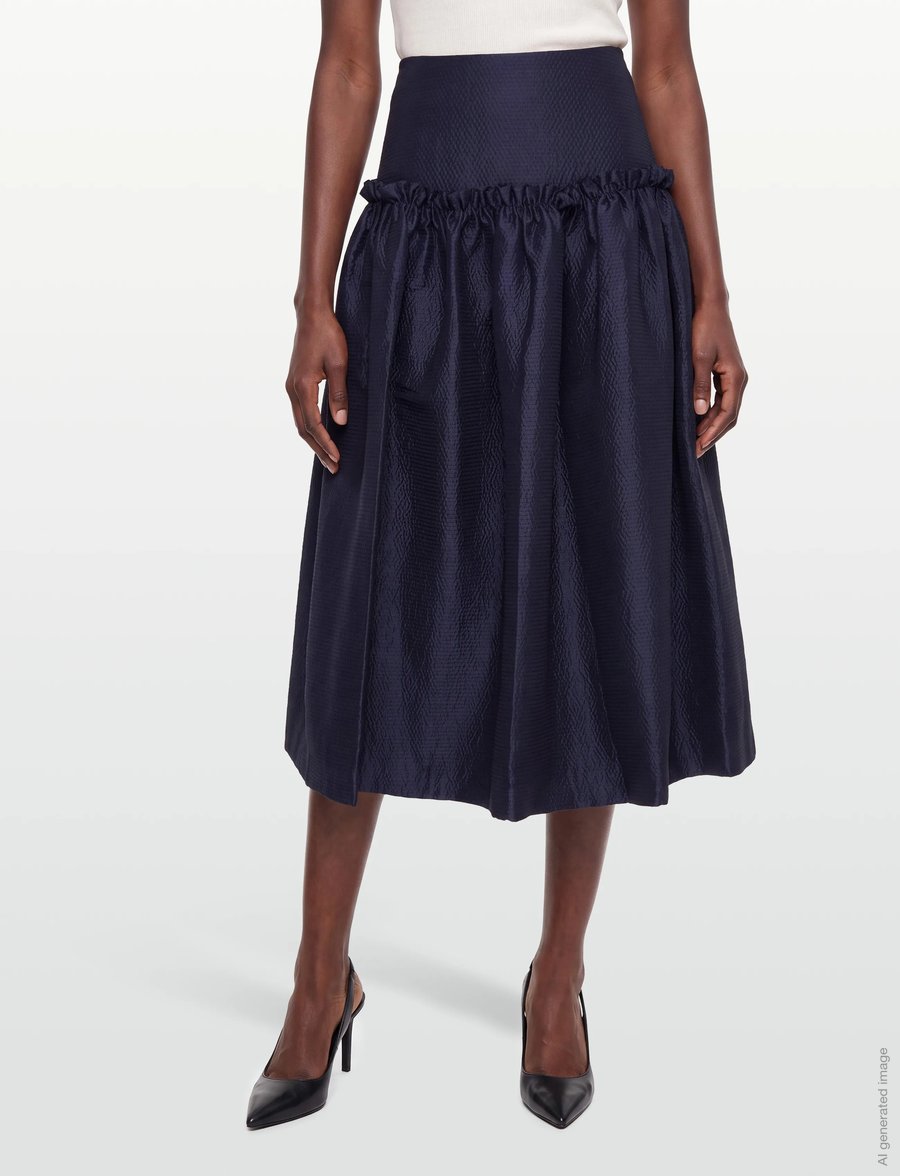 nué notes - Huxley Skirt - midi kjolar - 451 dark navy - 3