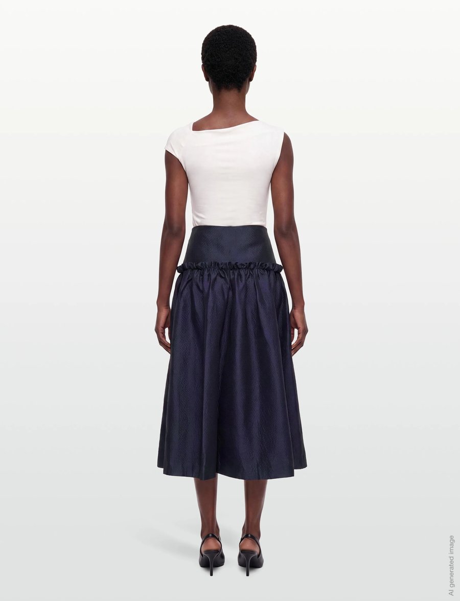 nué notes - Huxley Skirt - midi kjolar - 451 dark navy - 4
