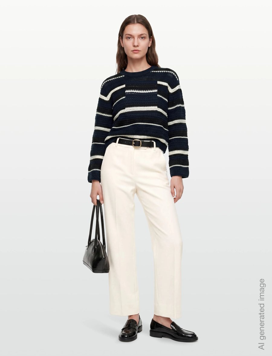 nué notes - Waymond Knit - pullover - 484 midnight stripe - 0