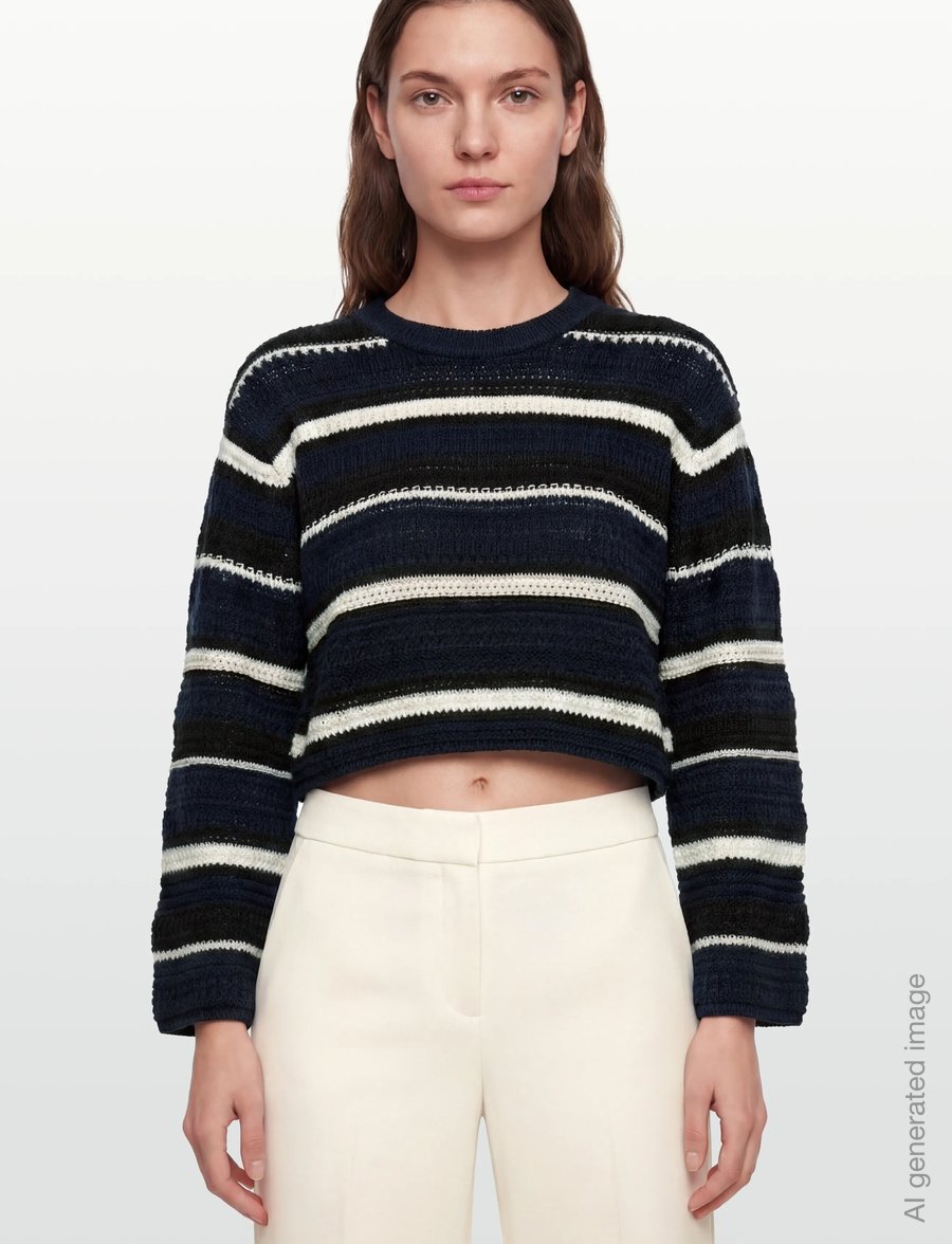 nué notes - Waymond Knit - pullover - 484 midnight stripe - 3