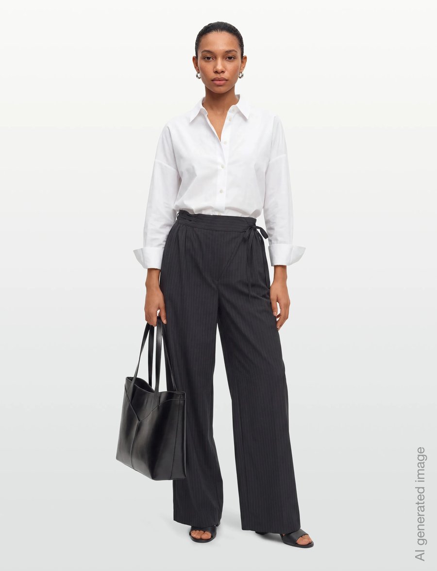 nué notes - Baltharzar Pant - raka byxor - 940 black caramel stripe - 0