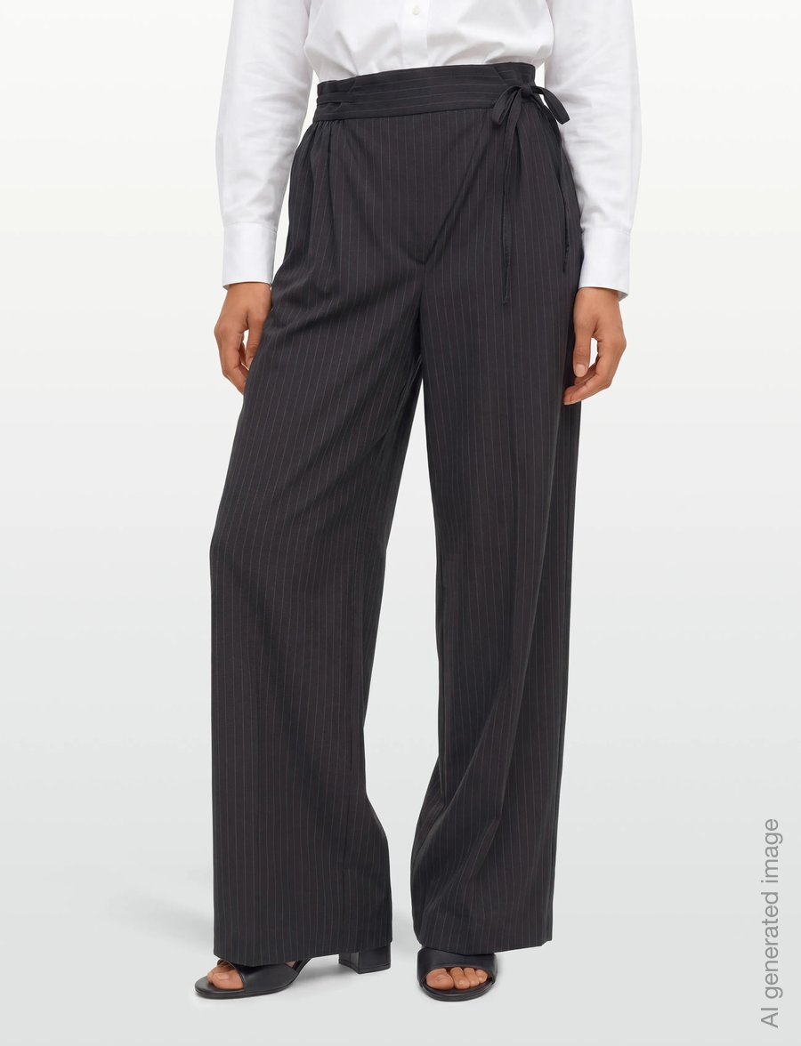 nué notes - Baltharzar Pant - raka byxor - 940 black caramel stripe - 3