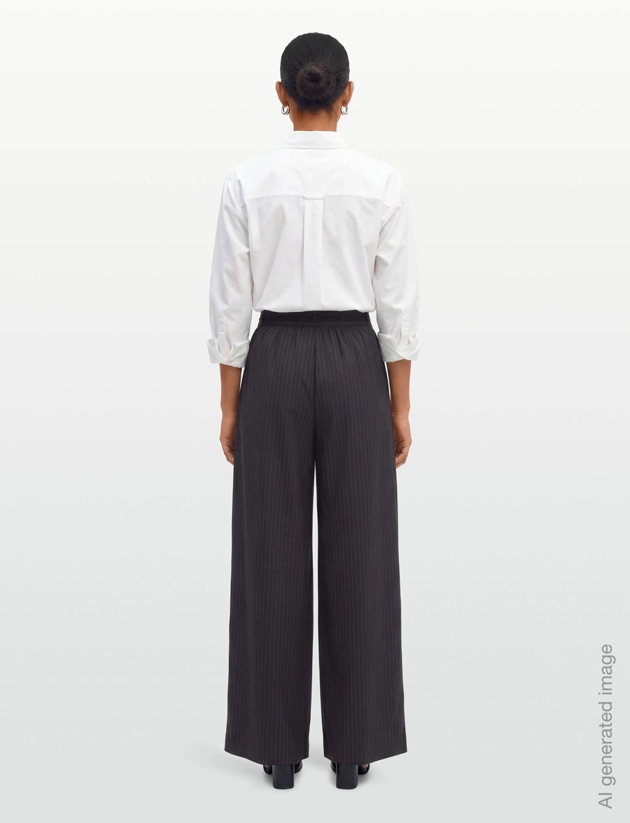 nué notes - Baltharzar Pant - raka byxor - 940 black caramel stripe - 4