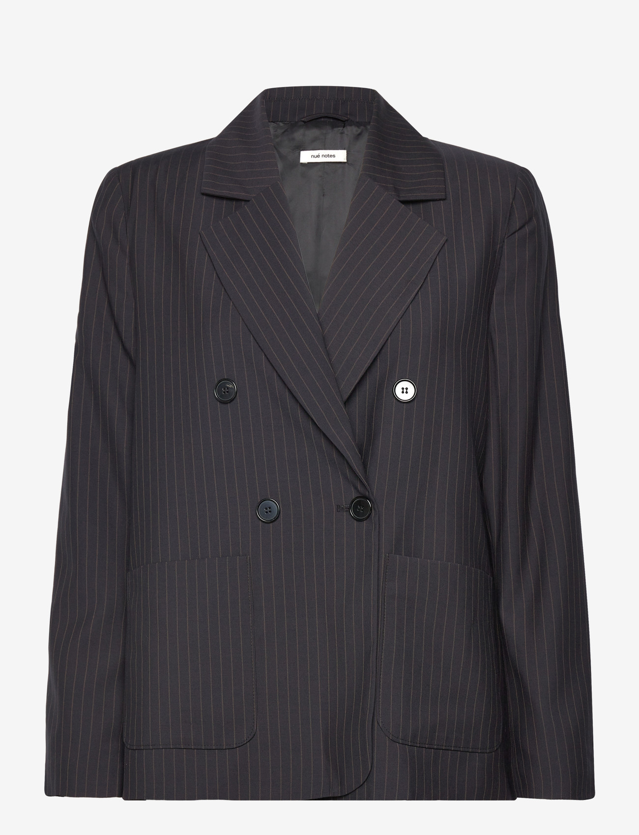 nué notes - Belma Blazer - zweireihige blazer - 940 black caramel stripe - 0