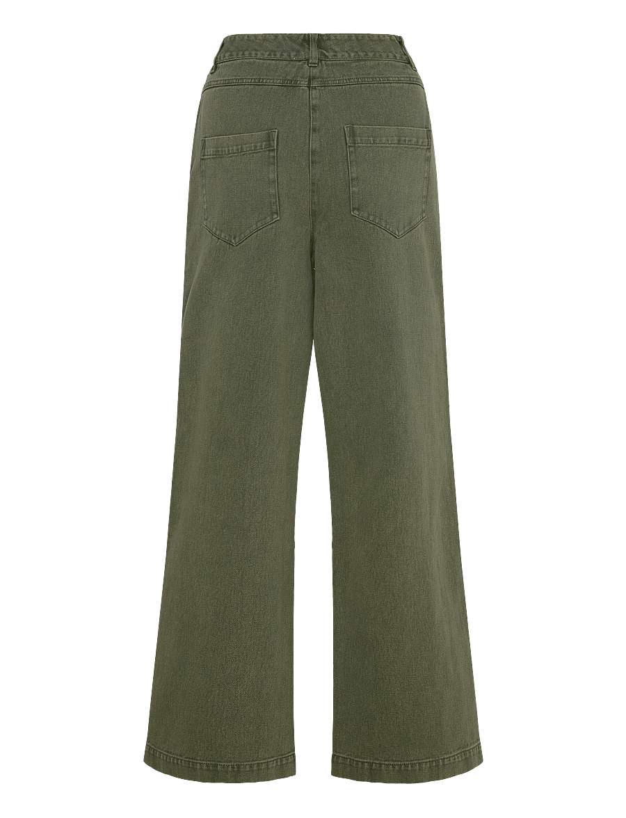 nué notes - Porter Pants - hosen mit weitem bein - 687 rifle green - 2