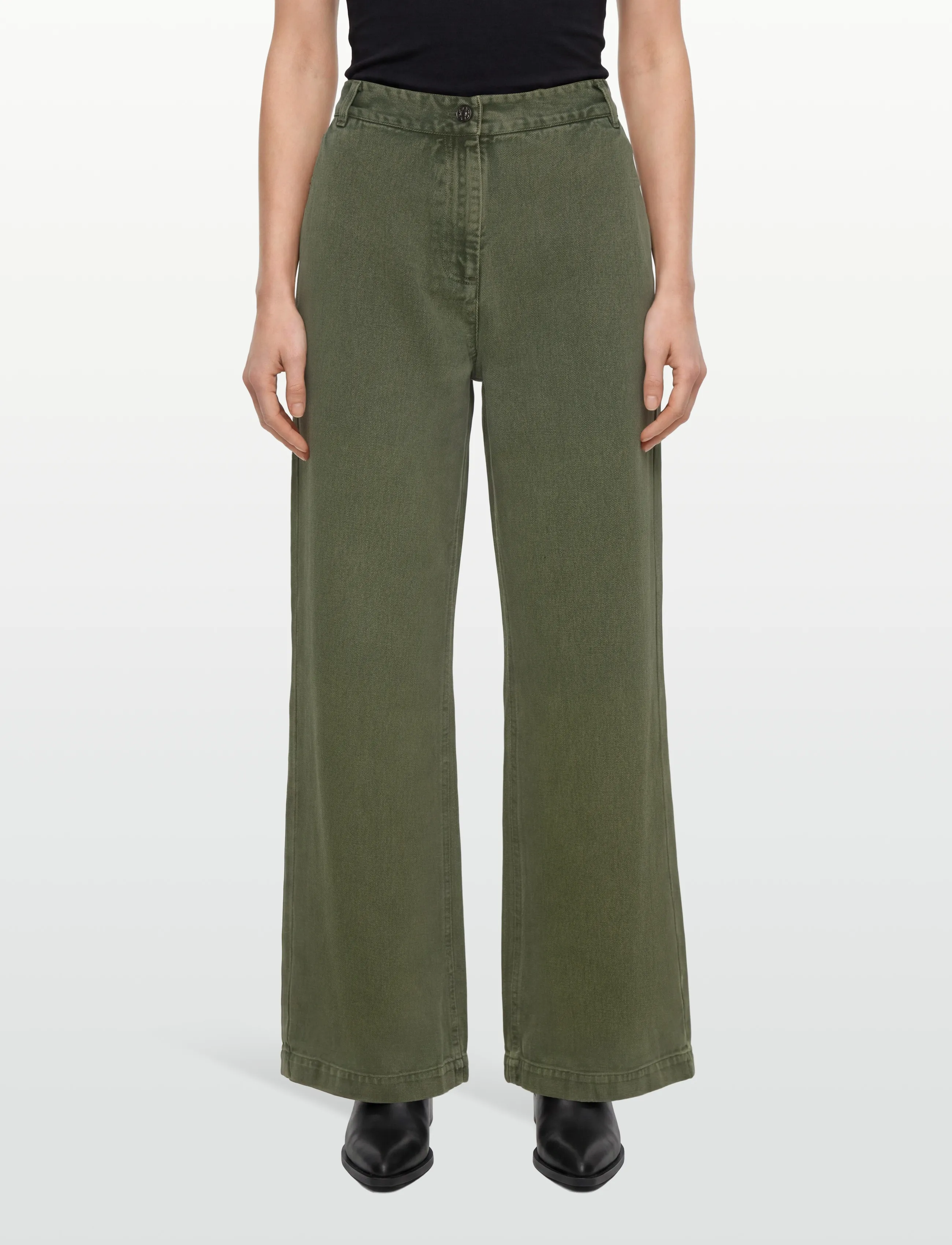nué notes - Porter Pants - vida byxor - 687 rifle green - 3