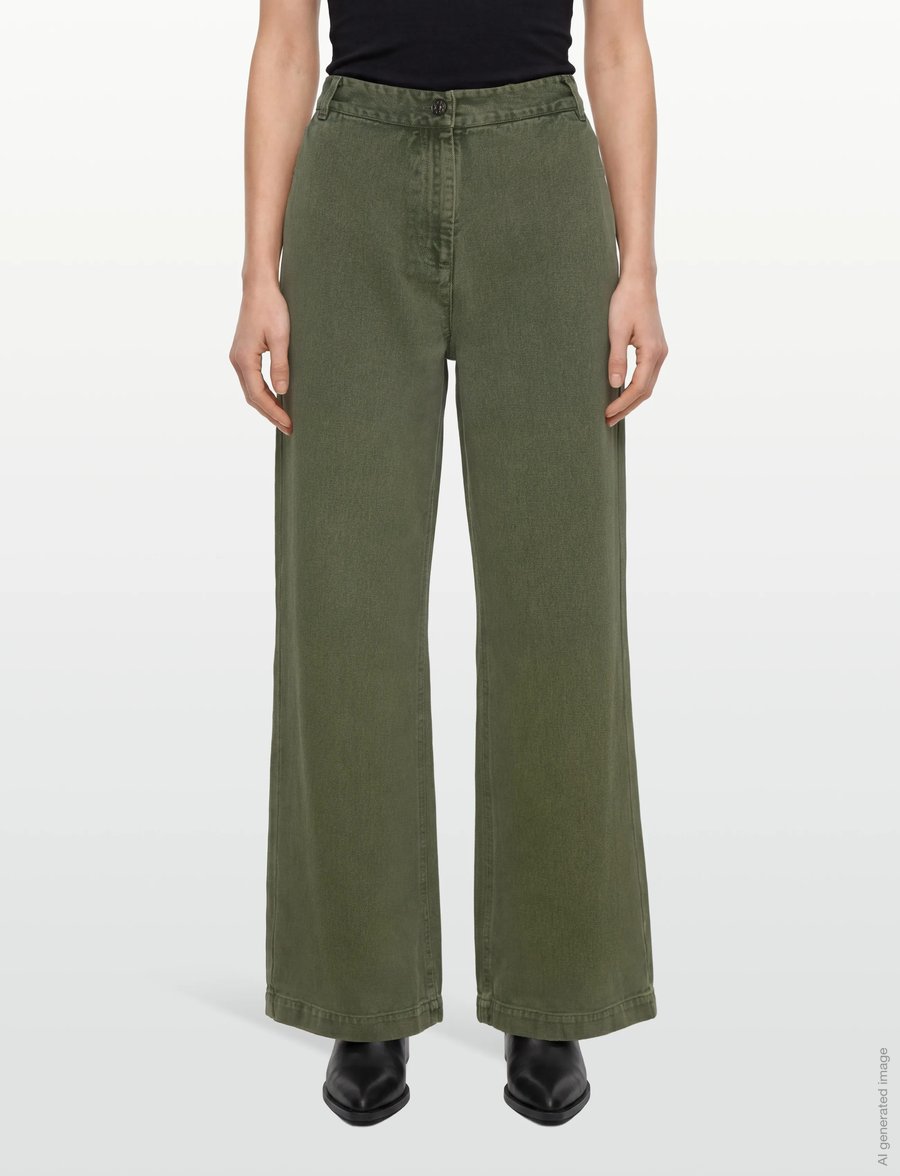 nué notes - Porter Pants - hosen mit weitem bein - 687 rifle green - 3
