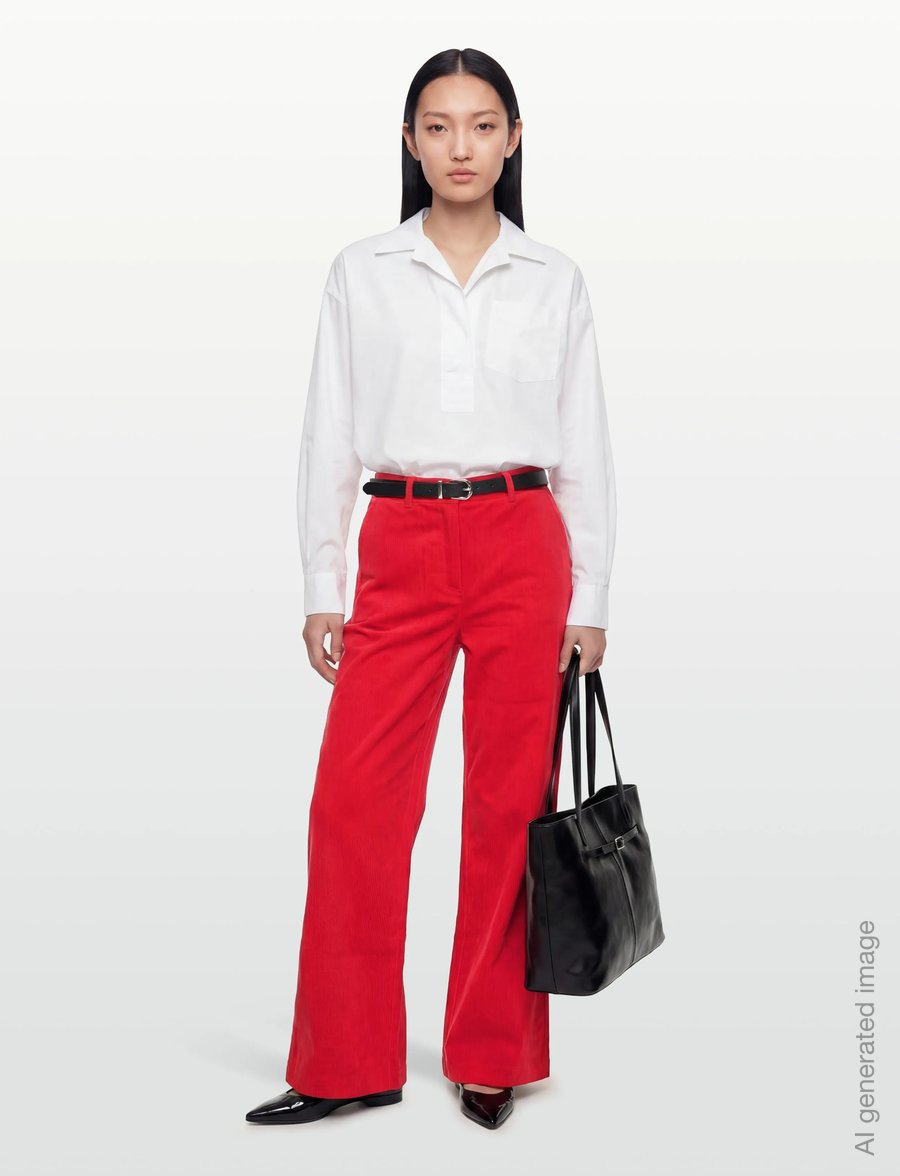 nué notes - Porter Pants - laia säärega püksid - 378 high risk red - 0