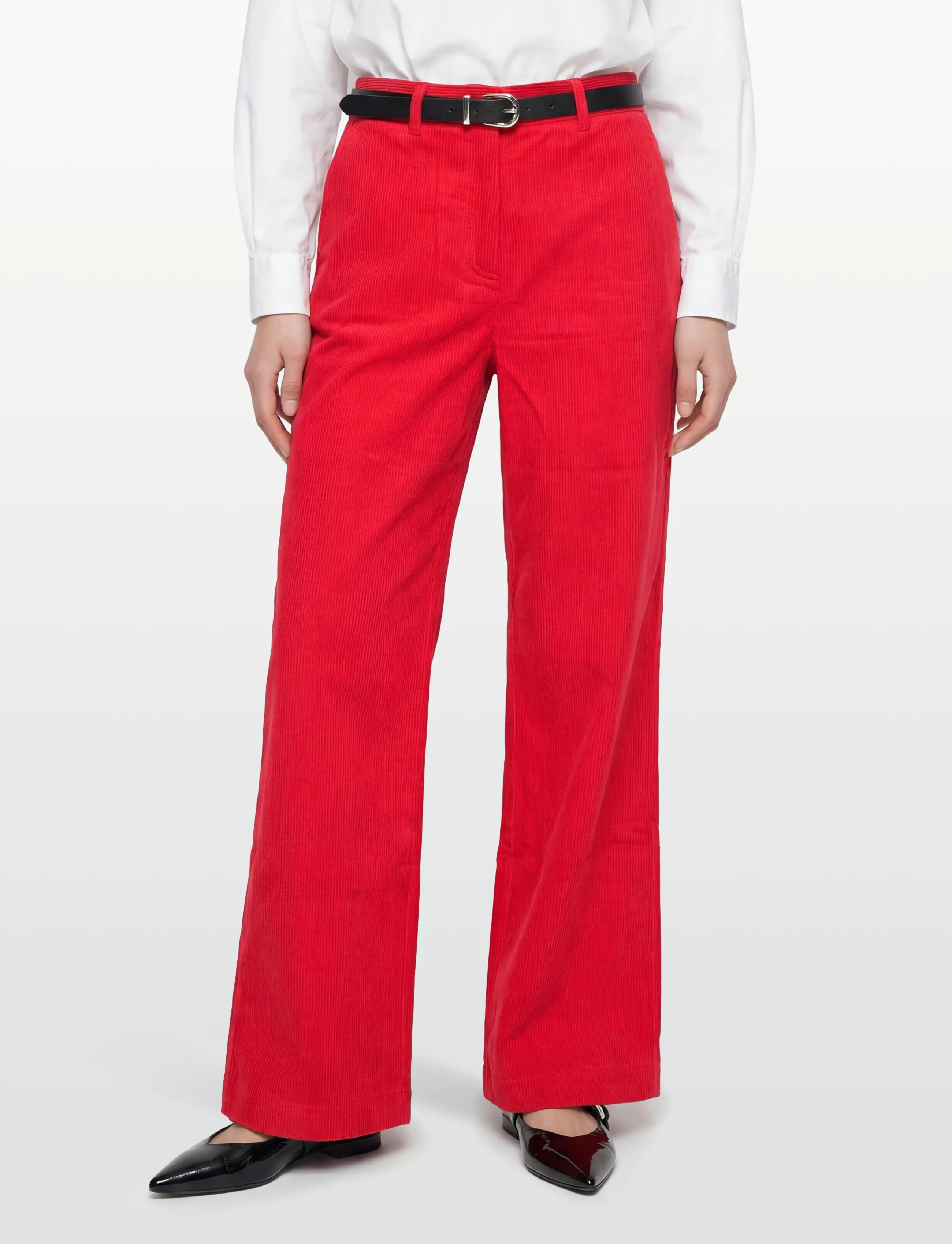 nué notes - Porter Pants - bikses ar platām starām - 378 high risk red - 3