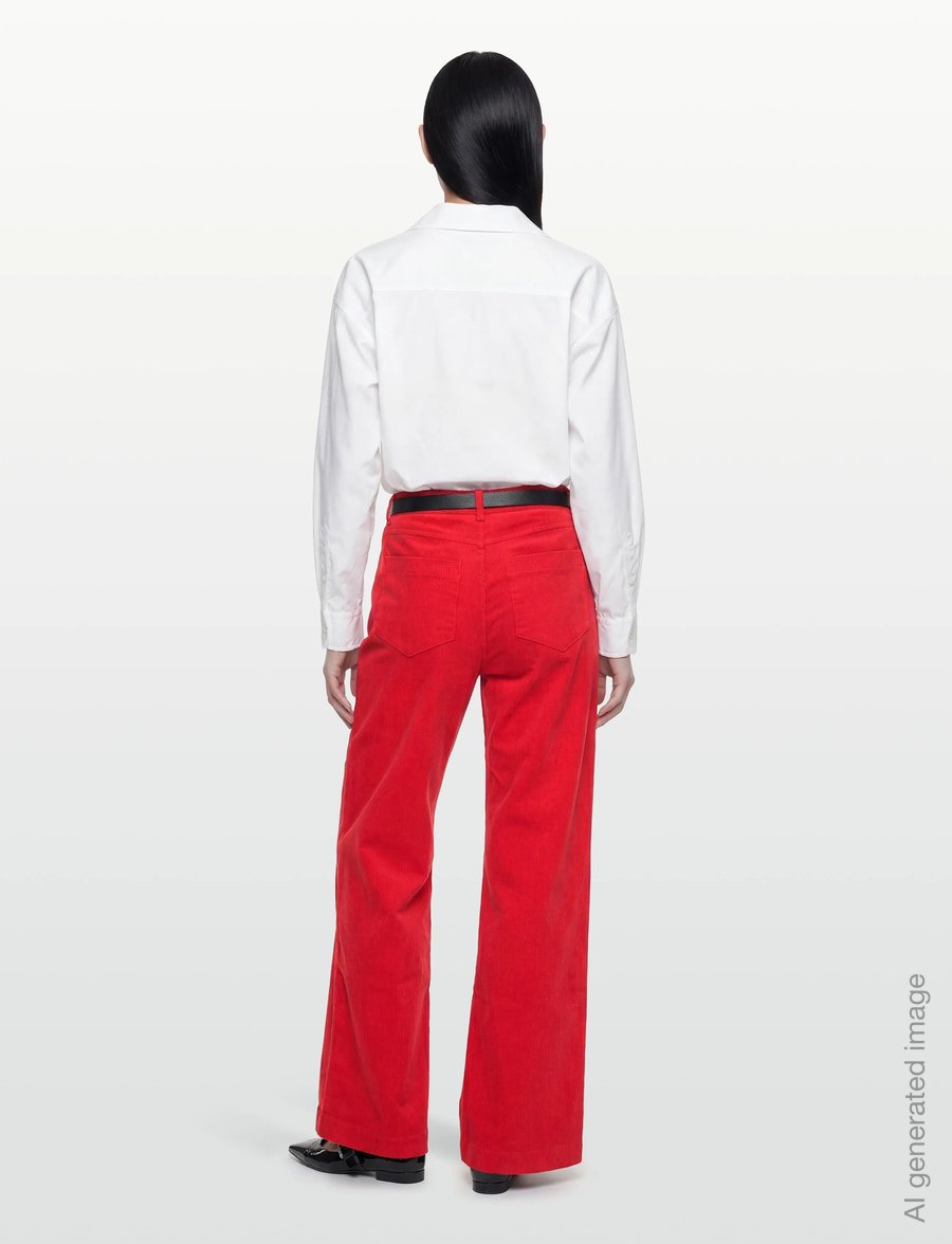 nué notes - Porter Pants - laia säärega püksid - 378 high risk red - 4