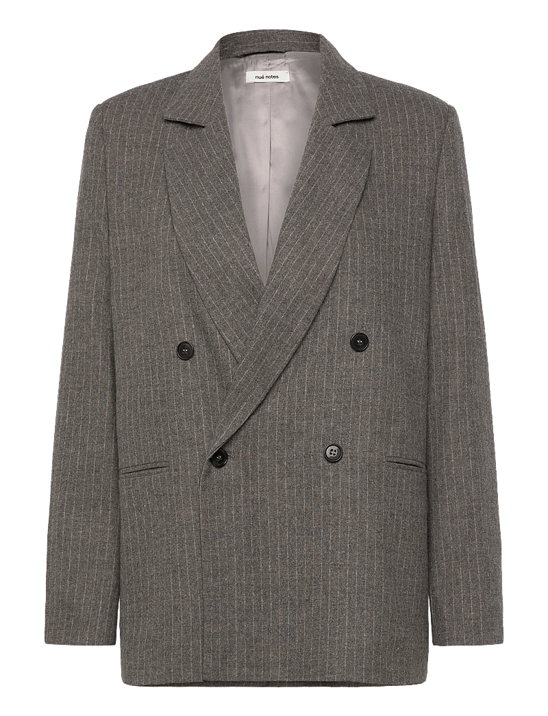 nué notes - Tyler Blazer - dobbeltradede blazere - 820 multi grey stripe - 0