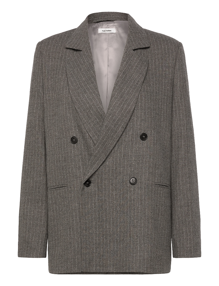 nué notes - Tyler Blazer - dubbelknäppta kavajer - 820 multi grey stripe - 1