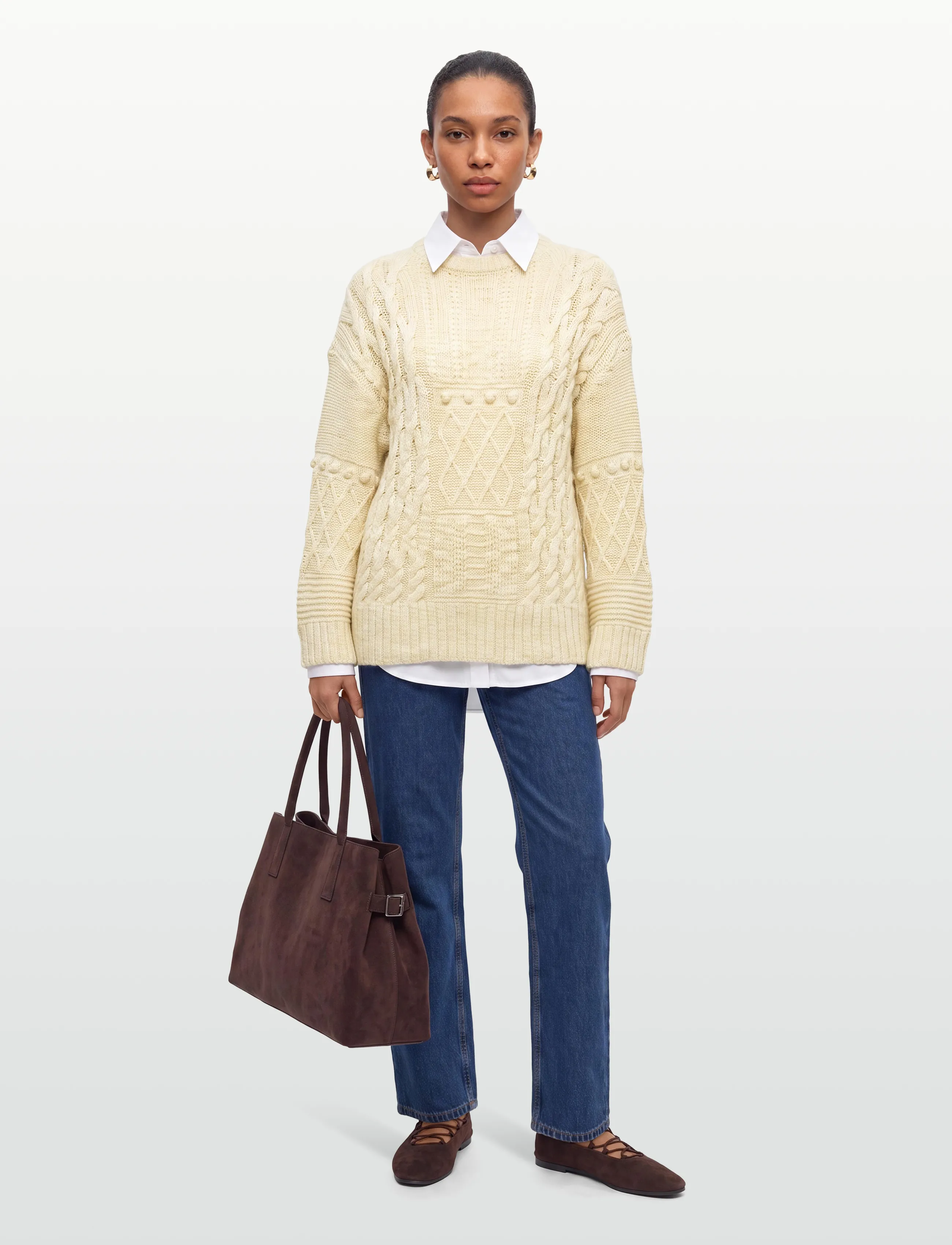 nué notes - Sergio Crewneck - pullover - 007 egret - 0