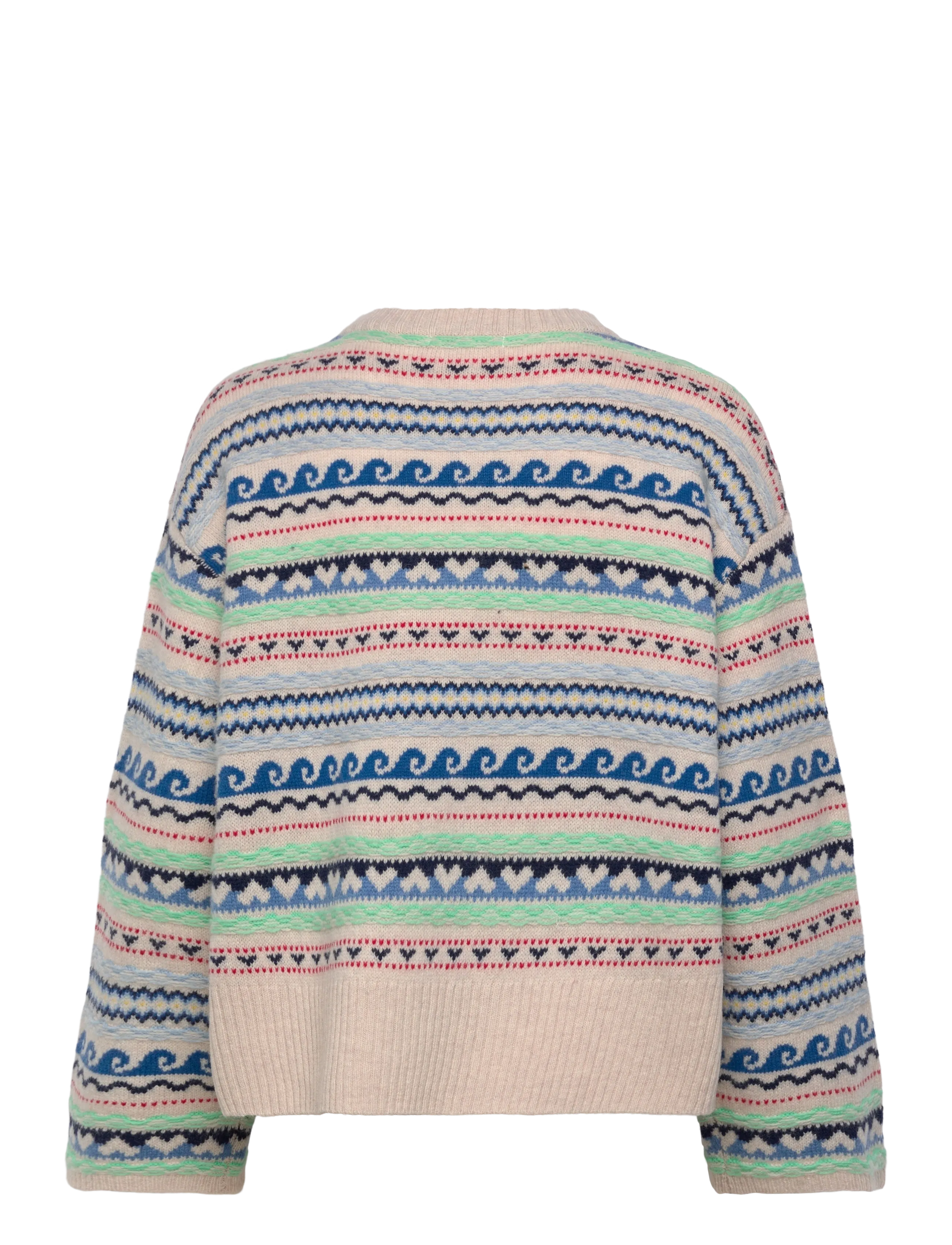 nué notes - Milo Crewneck - peysur - 936 egret multi knit - 2