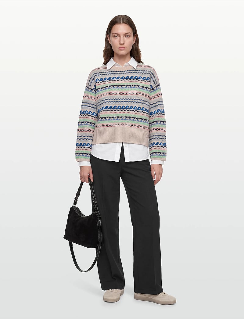 nué notes - Milo Crewneck - striktrøjer - 936 egret multi knit - 0