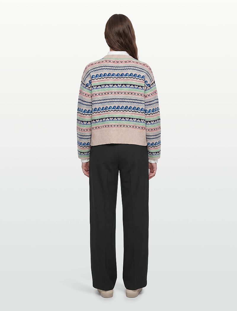 nué notes - Milo Crewneck - striktrøjer - 936 egret multi knit - 4