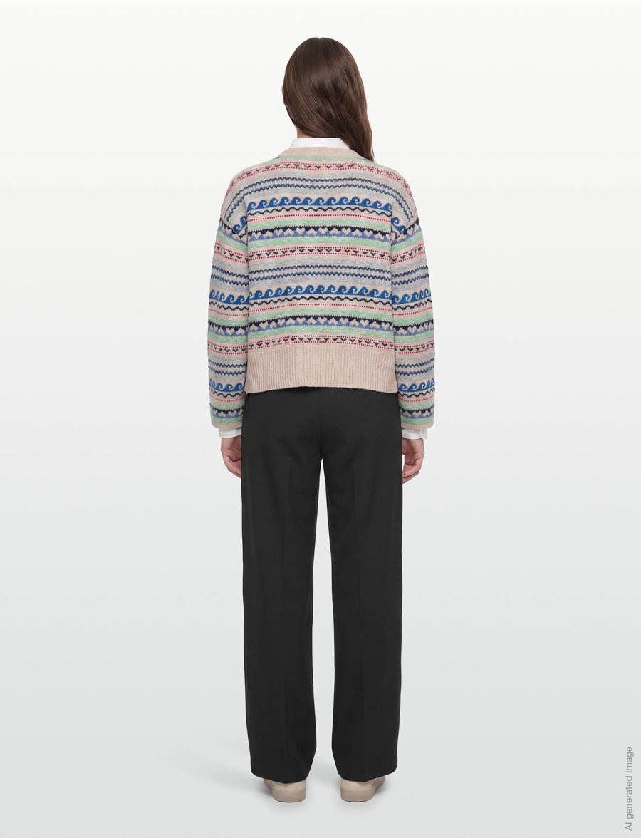 nué notes - Milo Crewneck - stickade tröjor - 936 egret multi knit - 4