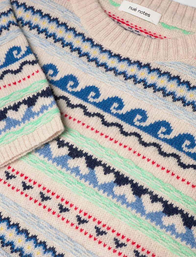 nué notes - Milo Crewneck - striktrøjer - 936 egret multi knit - 5
