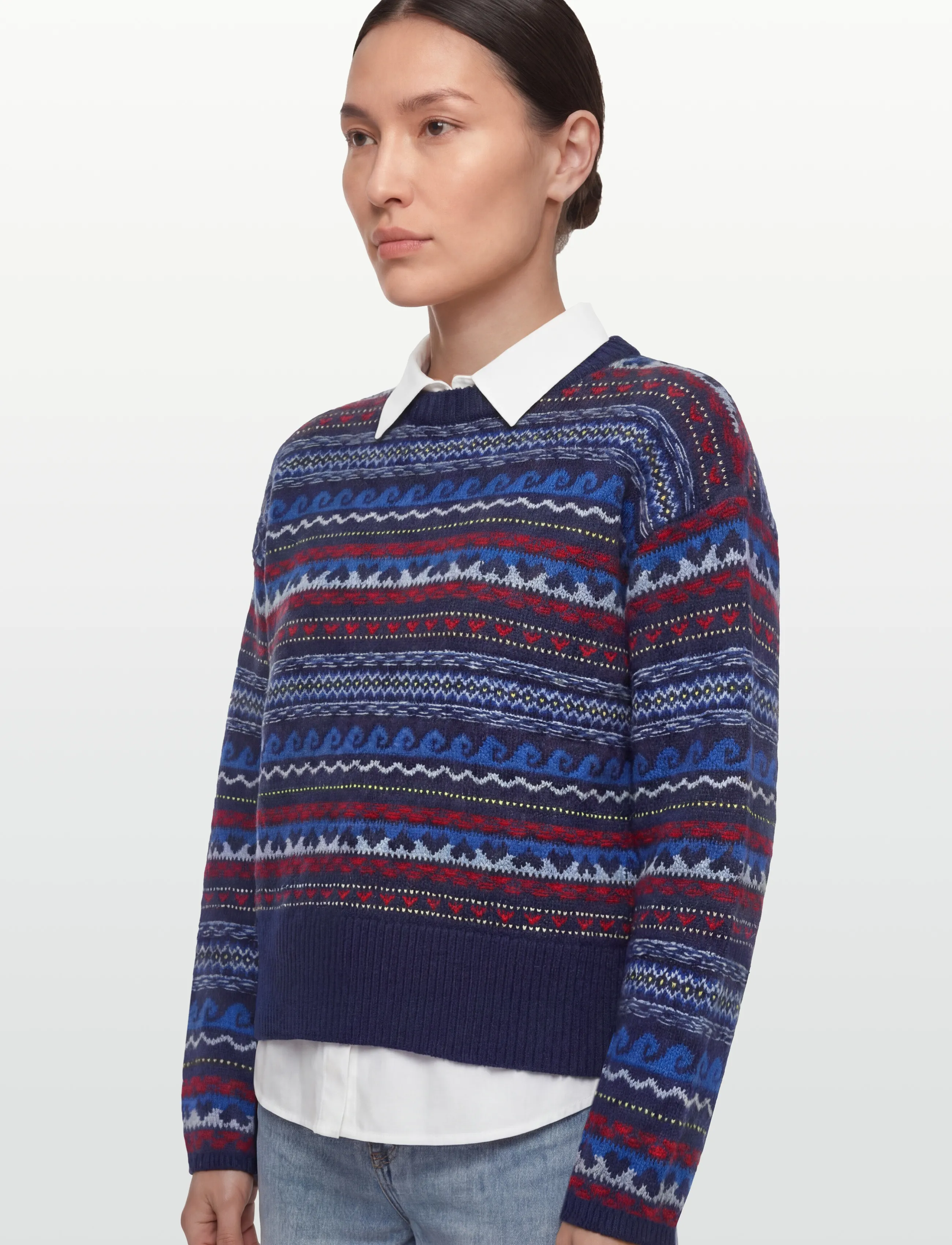 nué notes - Milo Crewneck - džemprid - 937 navy multi knit - 3