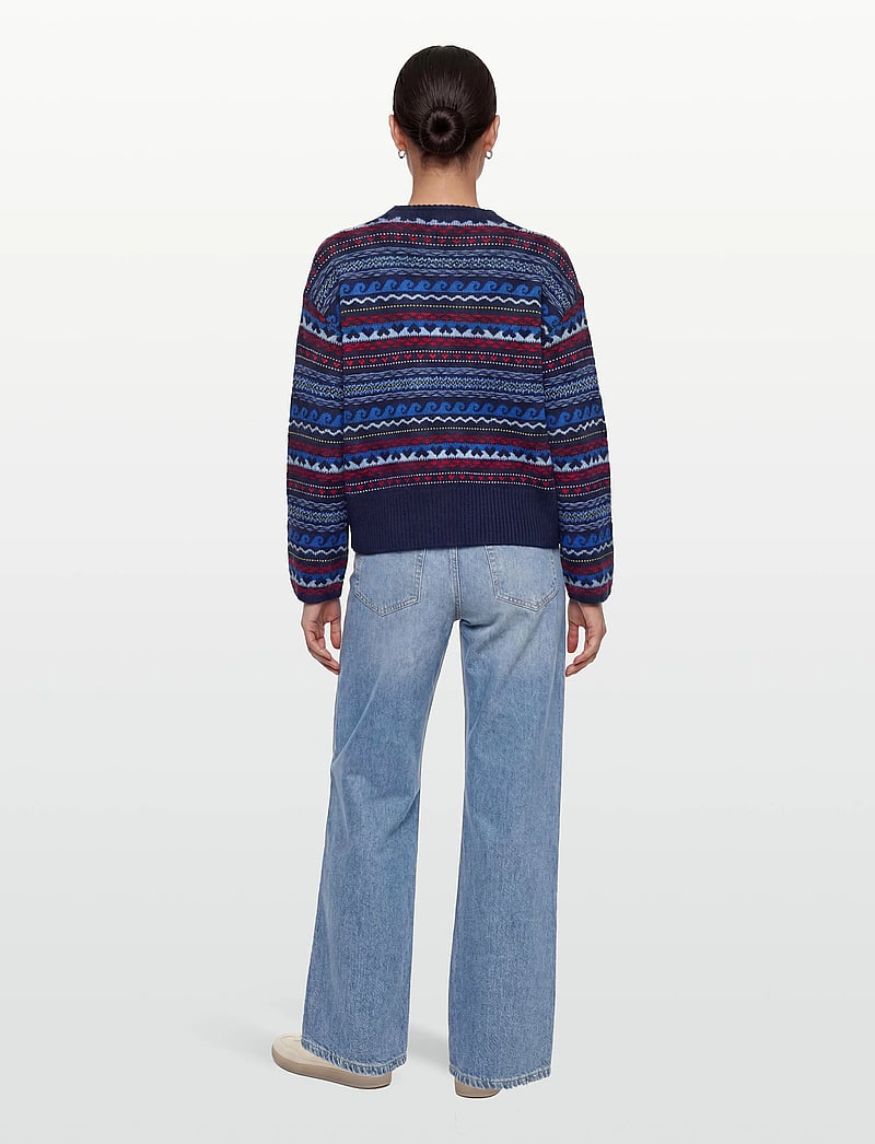nué notes - Milo Crewneck - striktrøjer - 937 navy multi knit - 4