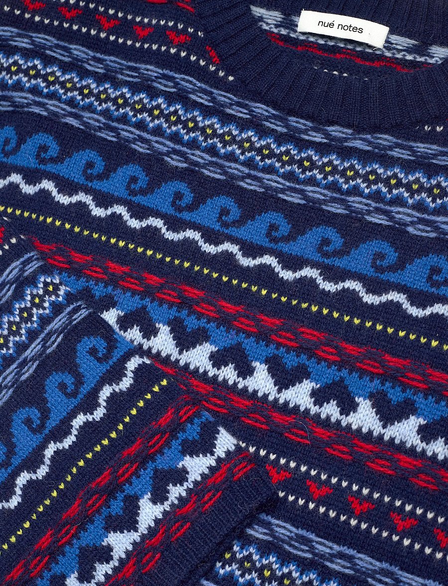 nué notes - Milo Crewneck - stickade tröjor - 937 navy multi knit - 5
