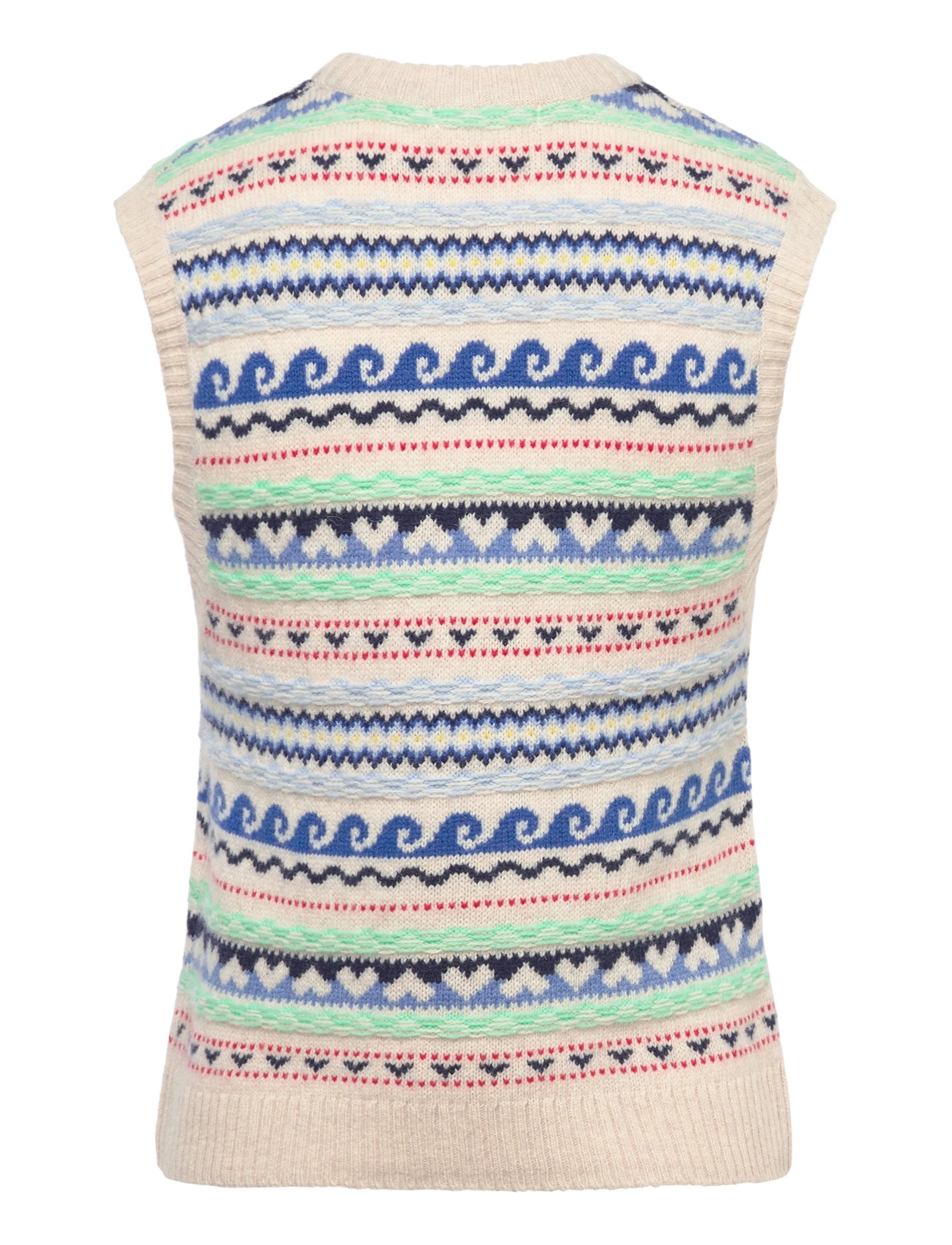 nué notes - Malik Vest - strikveste - 936 egret multi knit - 1