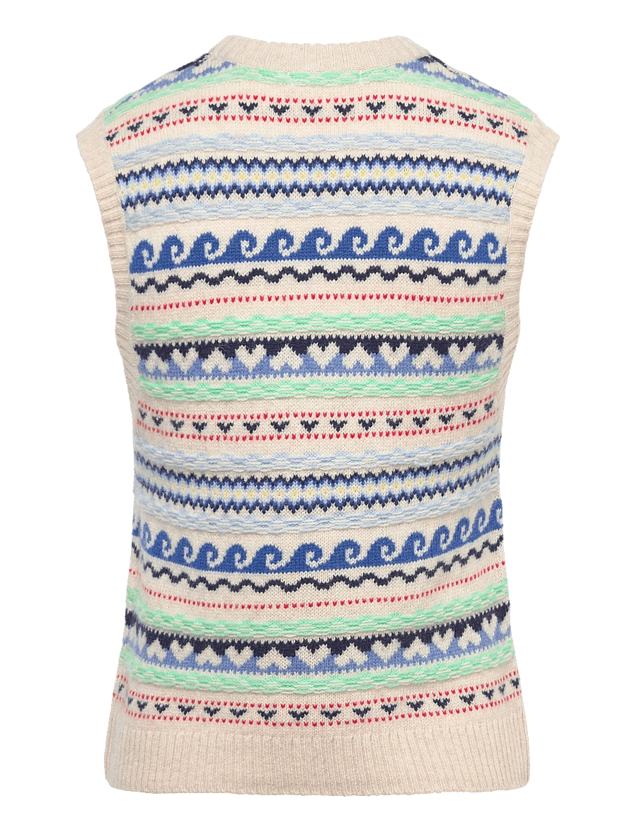 nué notes - Malik Vest - strickwesten - 936 egret multi knit - 2