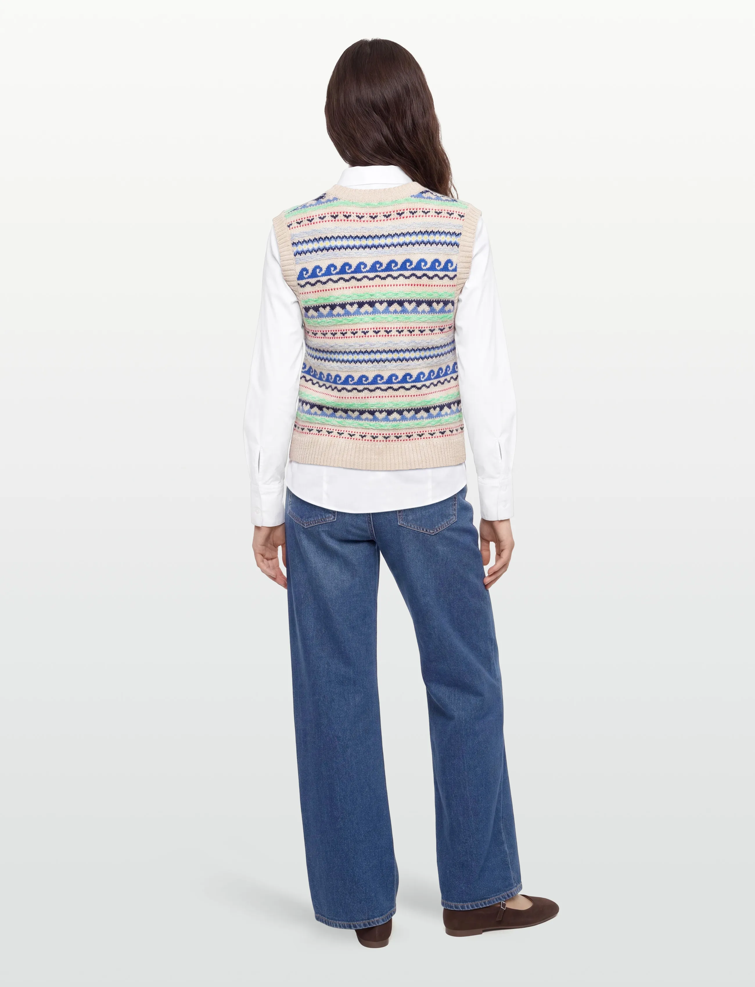 nué notes - Malik Vest - strickwesten - 936 egret multi knit - 4