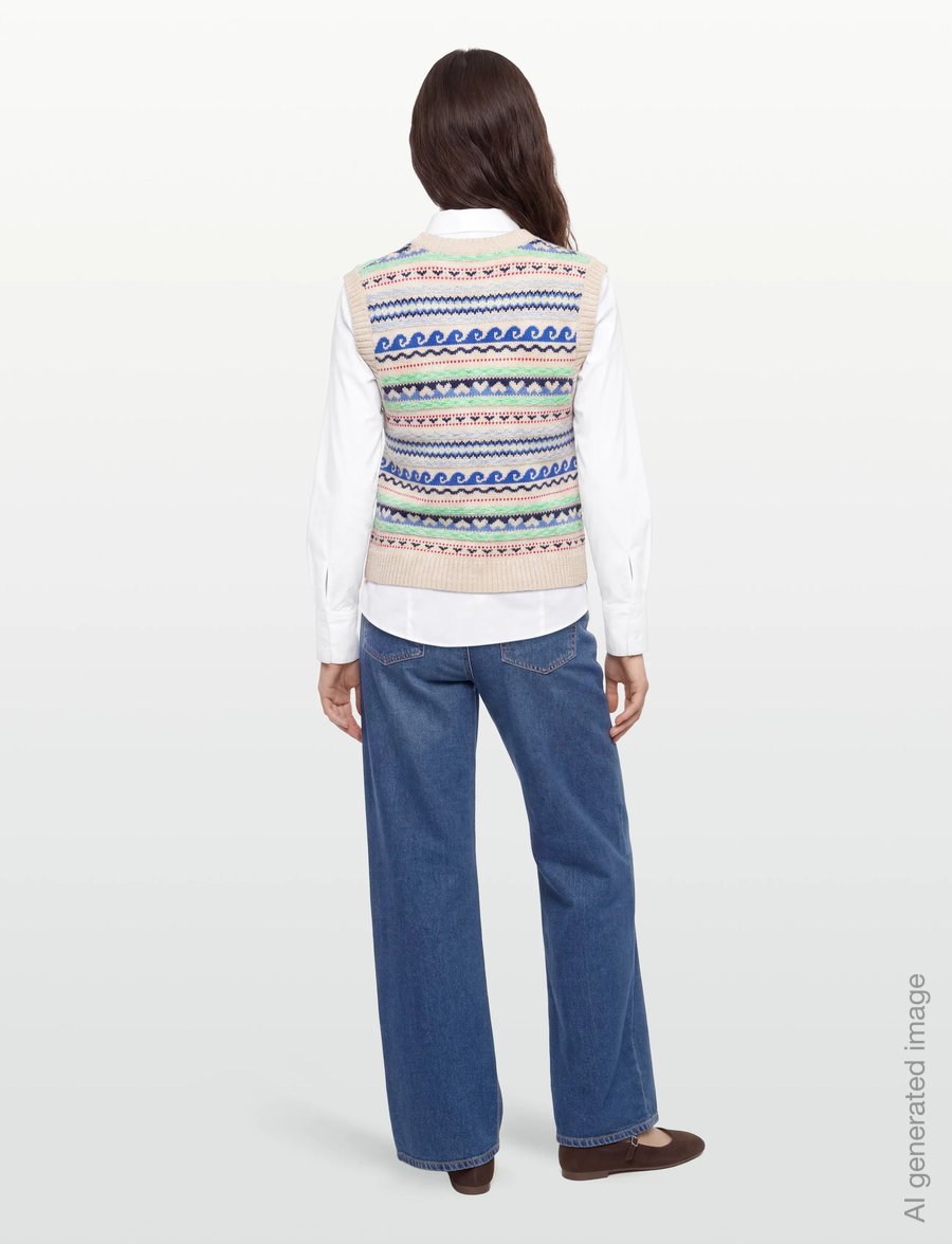 nué notes - Malik Vest - strickwesten - 936 egret multi knit - 4