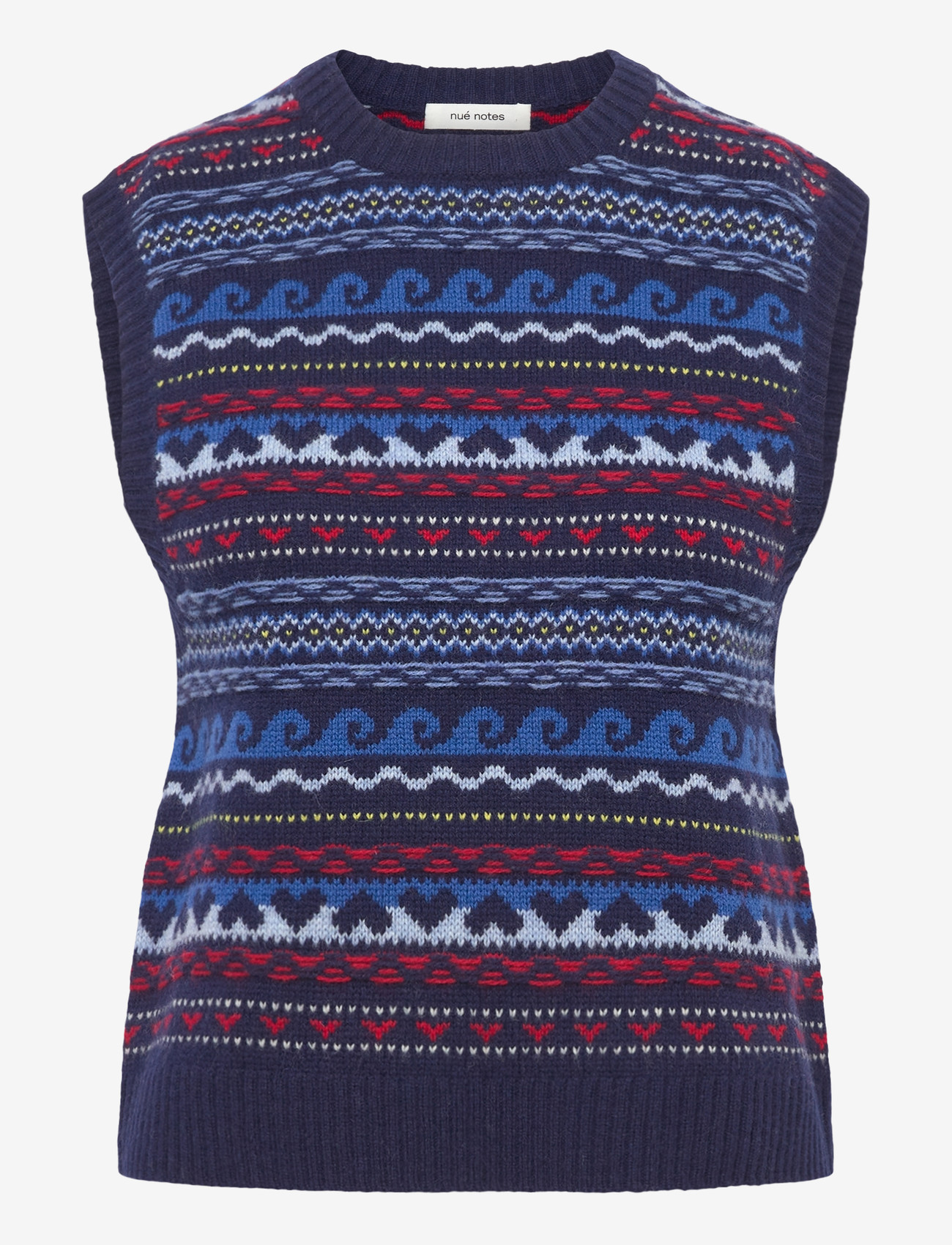 nué notes - Malik Vest - knitted vests - 937 navy multi knit - 0