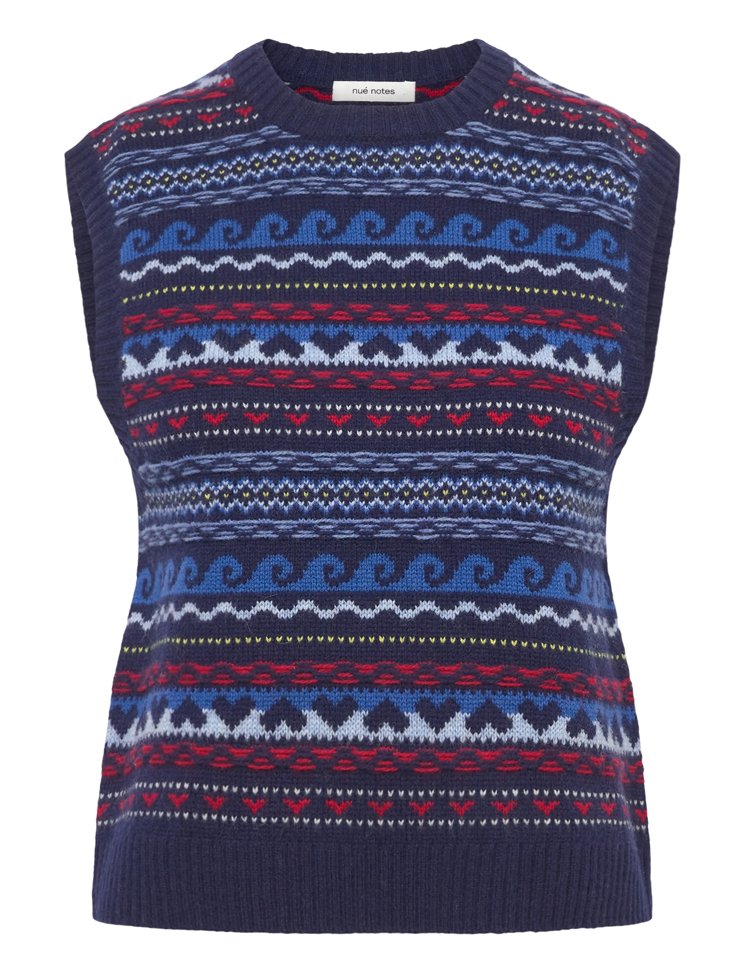 nué notes Malik Vest - Nyheter - 937 NAVY MULTI KNIT / navy