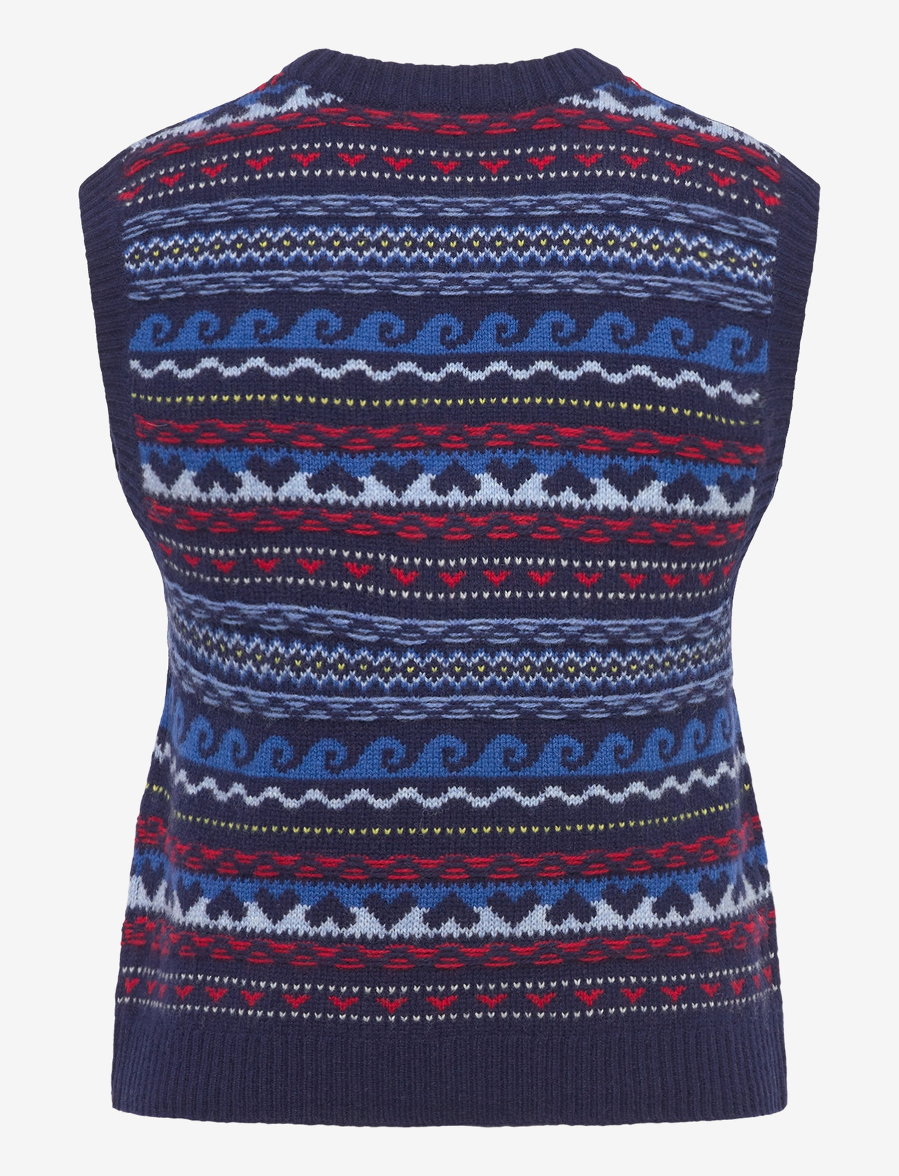 nué notes - Malik Vest - knitted vests - 937 navy multi knit - 1
