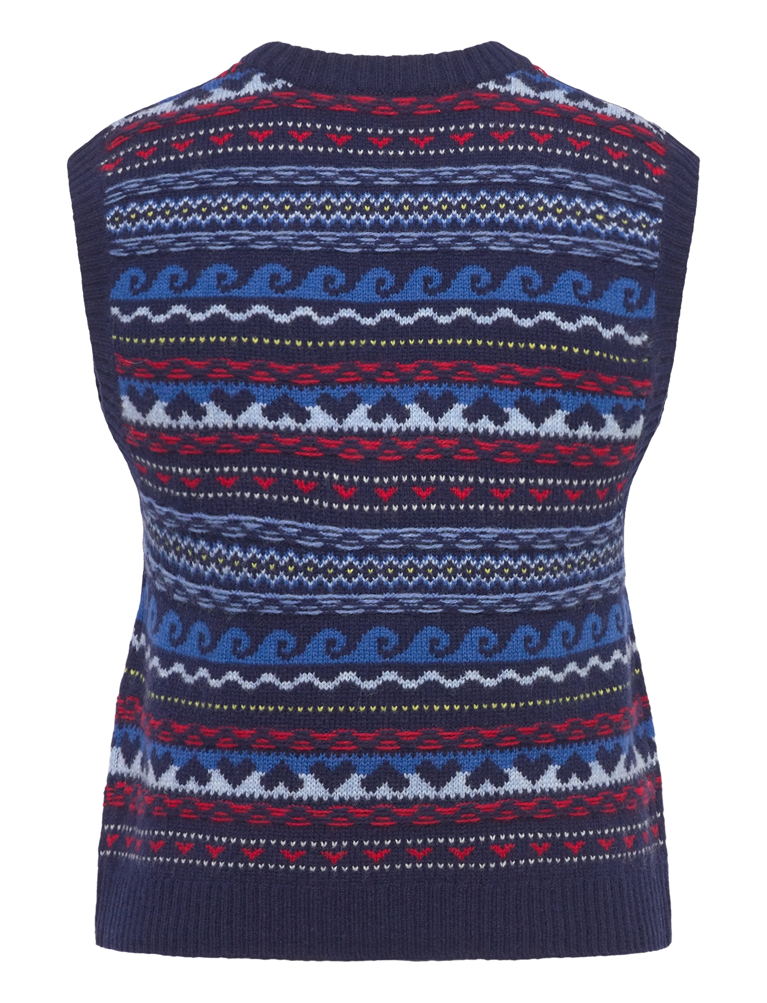 nué notes - Malik Vest - strikveste - 937 navy multi knit - 1
