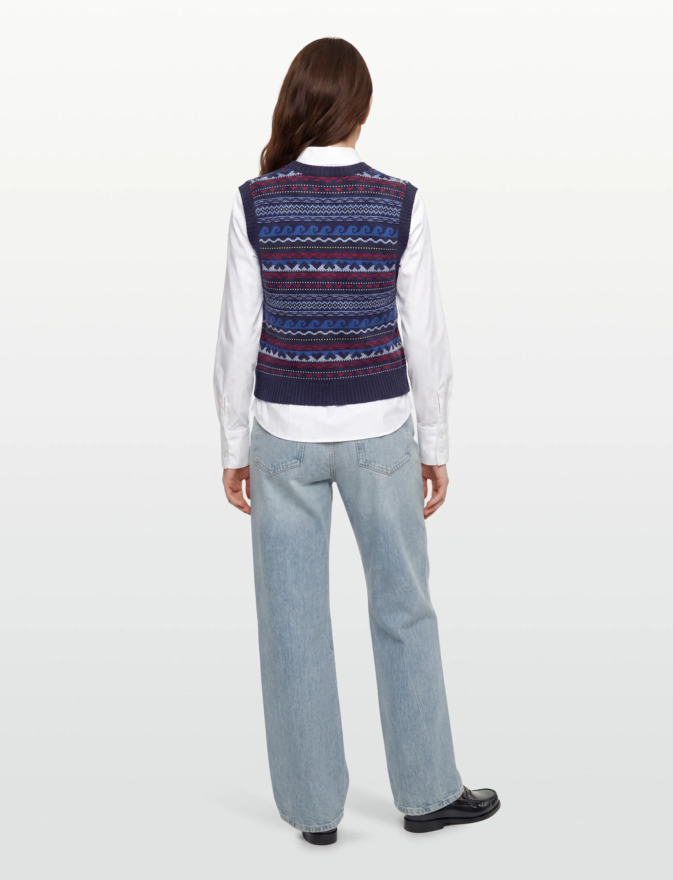 nué notes - Malik Vest - strickwesten - 937 navy multi knit - 4