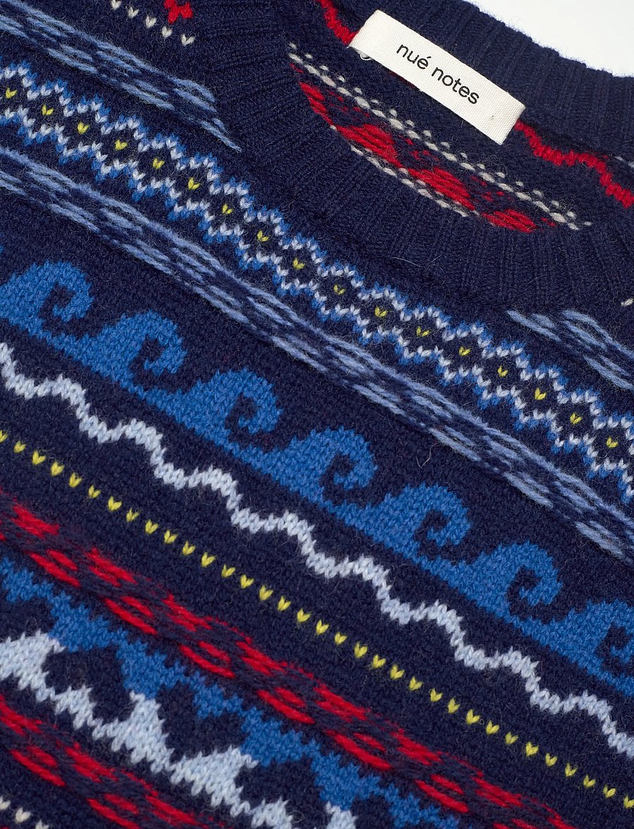 nué notes - Malik Vest - strickwesten - 937 navy multi knit - 5